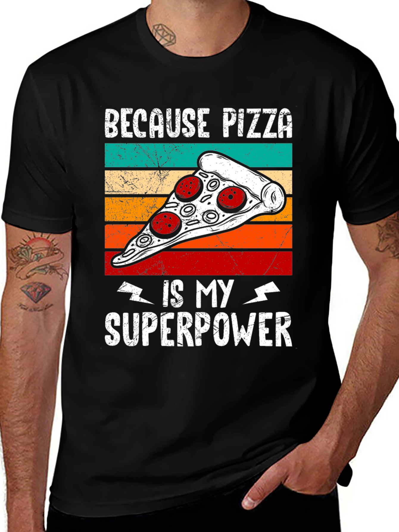 Variant 20 of Pizza Superpower T-Shirt - Funny Foodie Tee