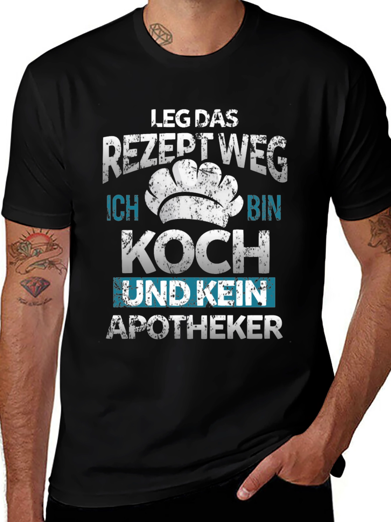 Variant 8 of Chef T-Shirt: Leg Das Rezept Weg, Koch