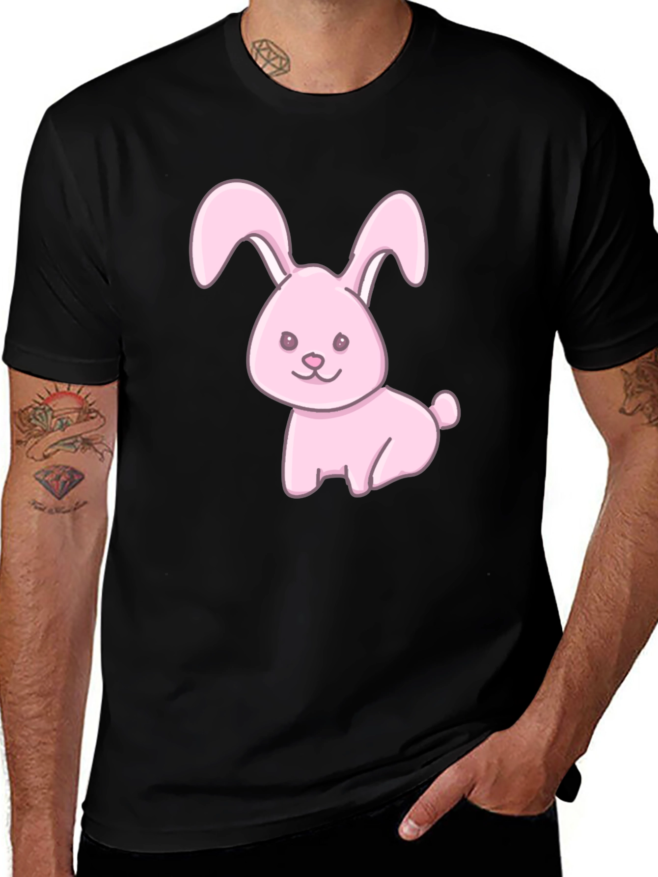 Variant 26 of Cute Pink Bunny Graphic T-Shirt