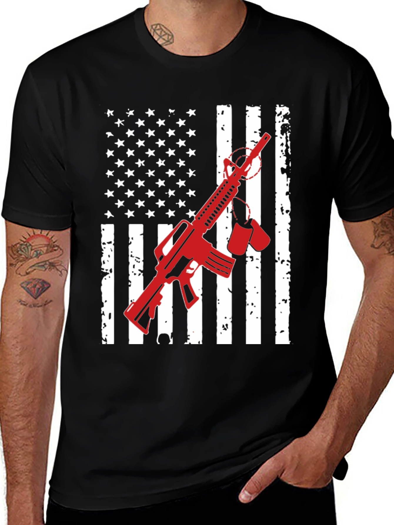 American Flag AR-15 Graphic Tee