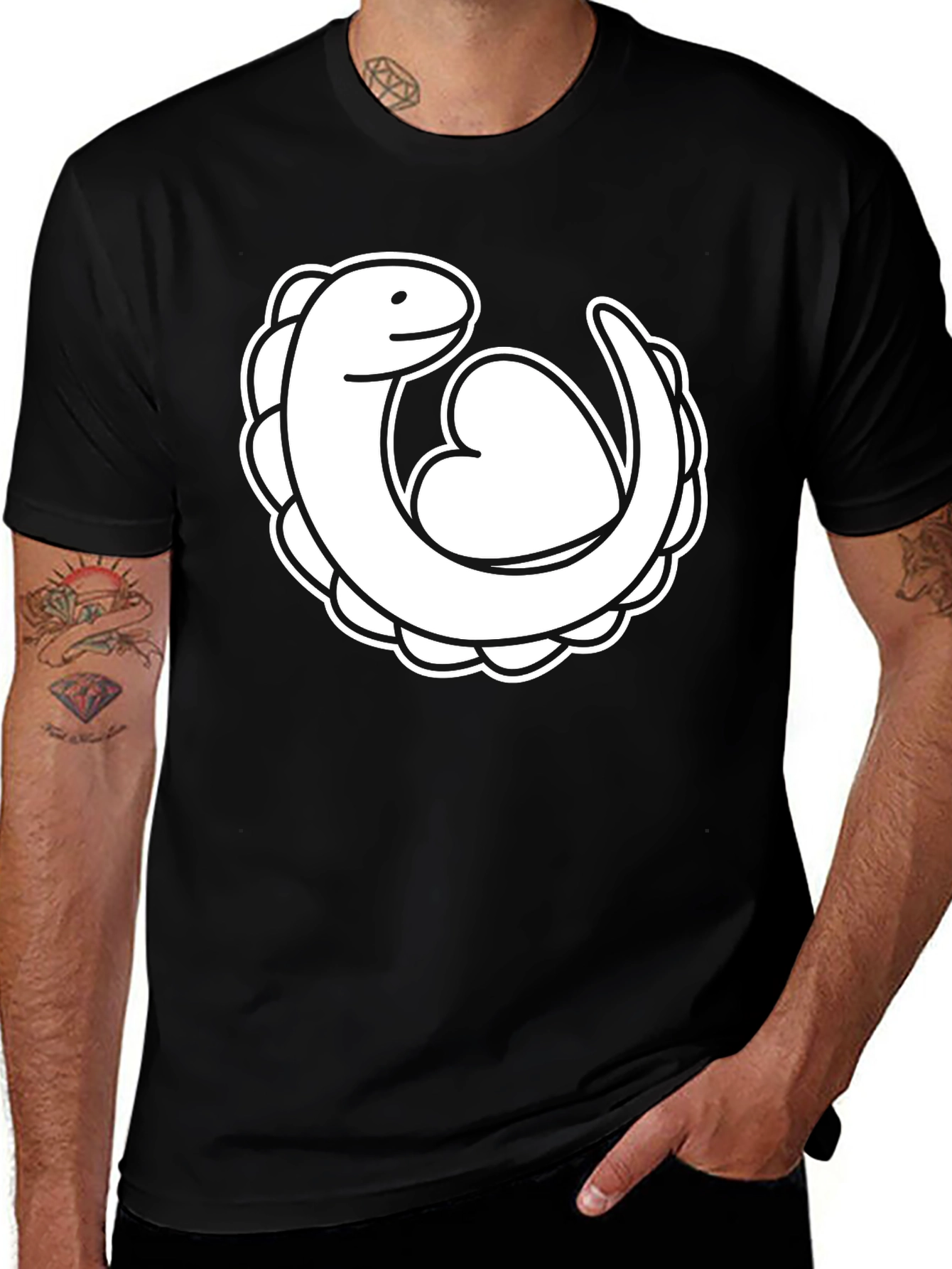 Variant 27 of Dinosaur Heart Black T-Shirt