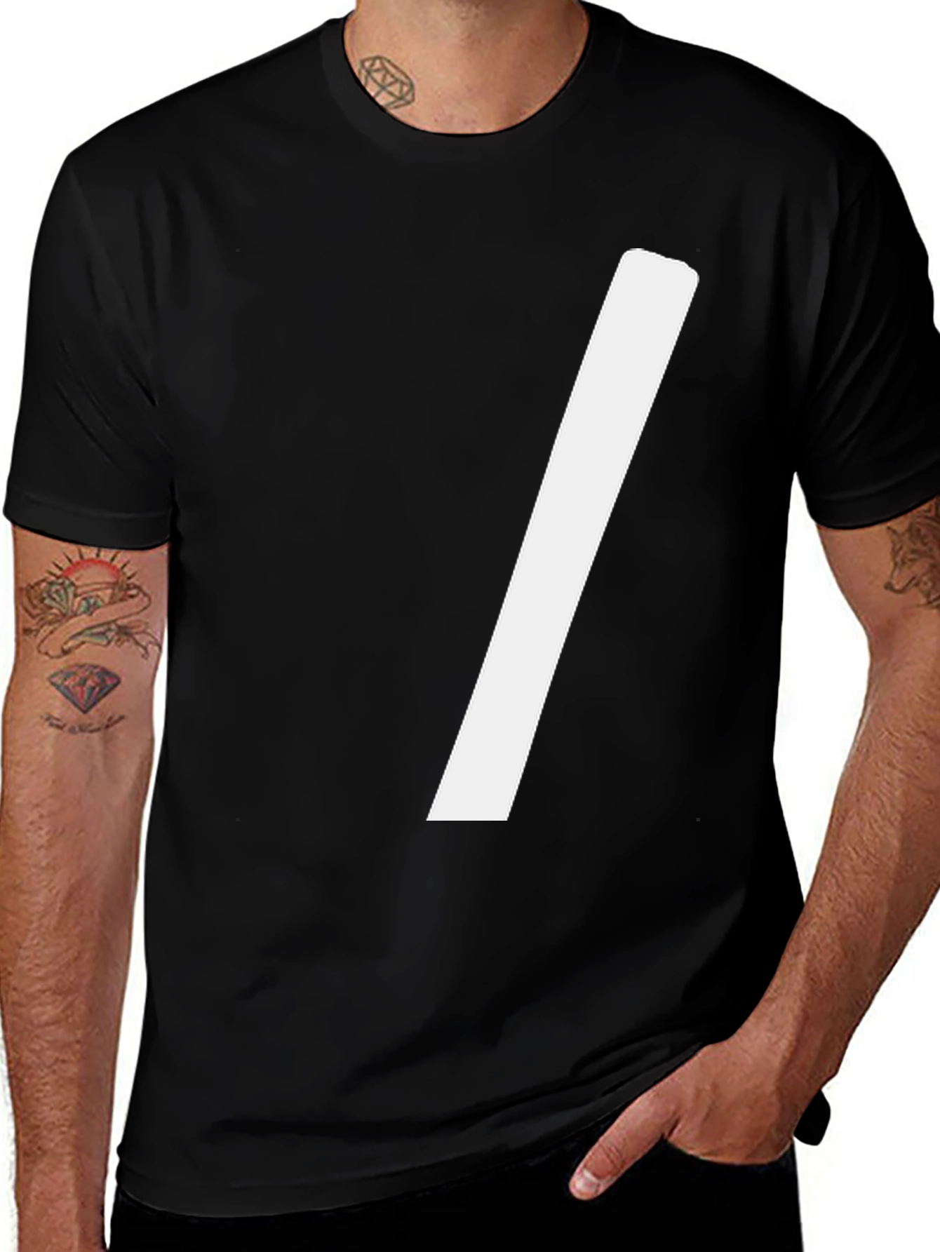 Variant 22 of Bold Stripe Graphic Tee - Black