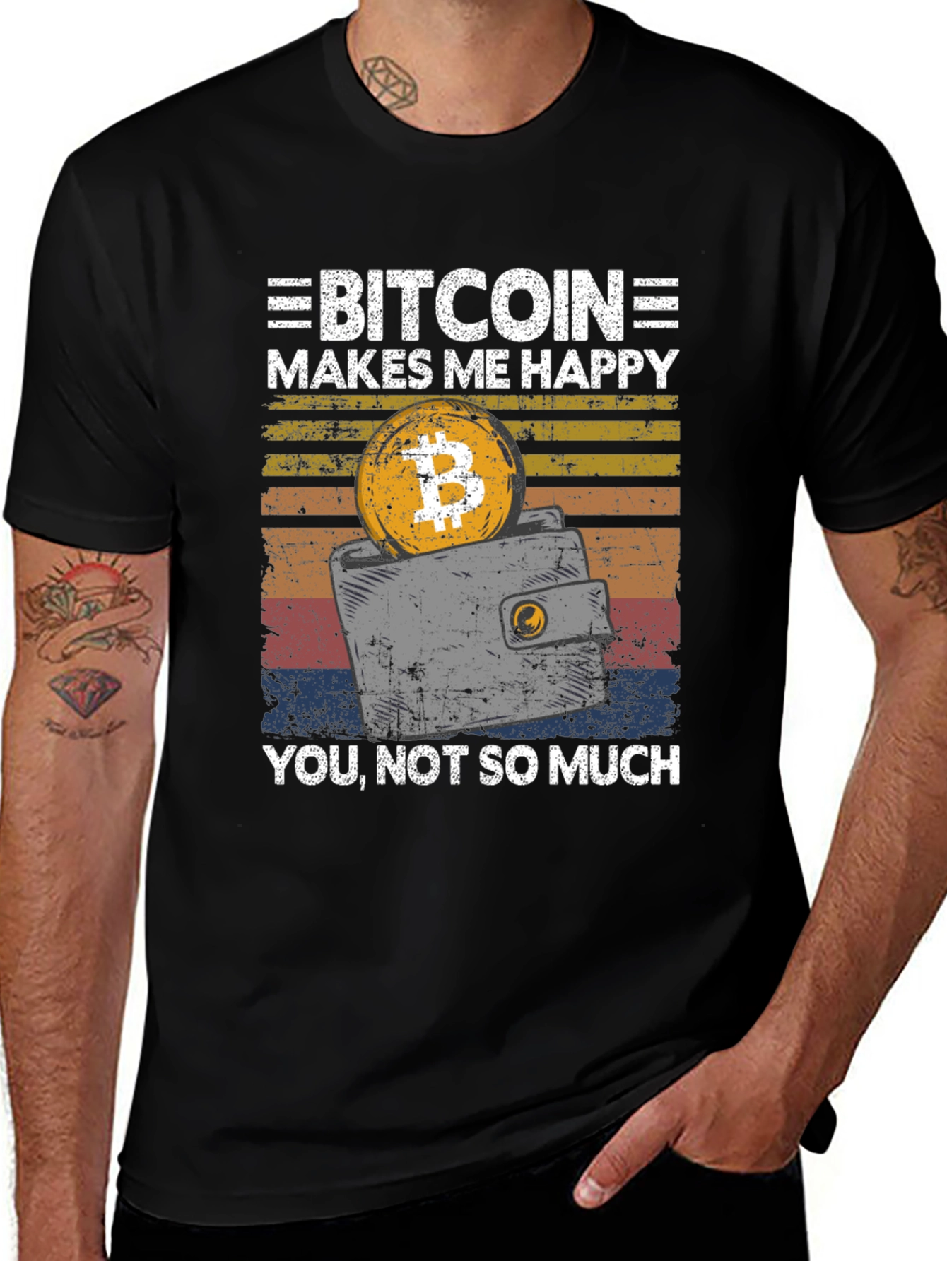 Bitcoin Makes Me Happy T-Shirt - Crypto Tee