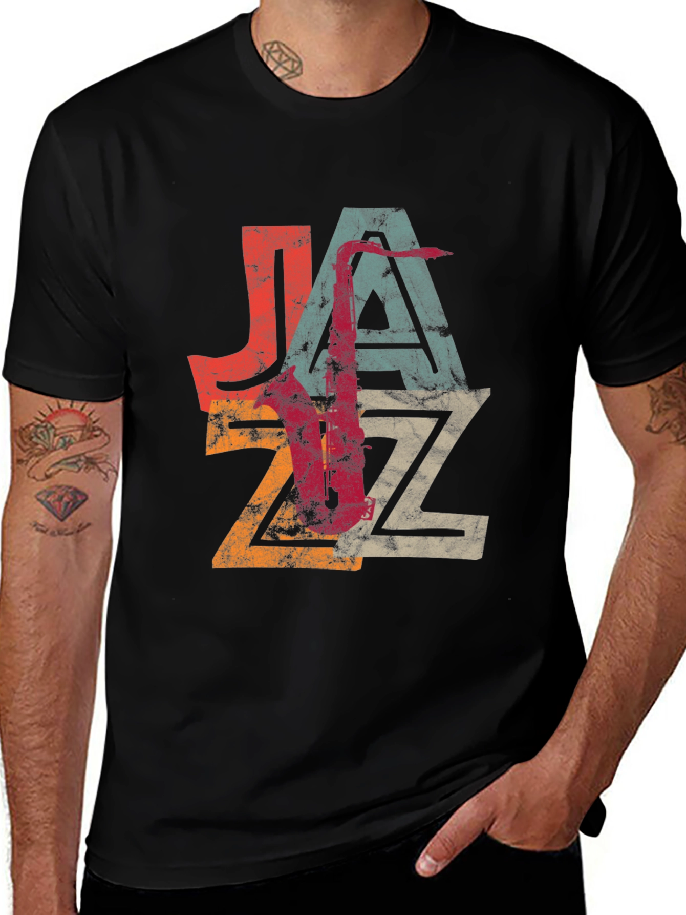 Variant 10 of Vintage Jazz Saxophone Graphic T-Shirt