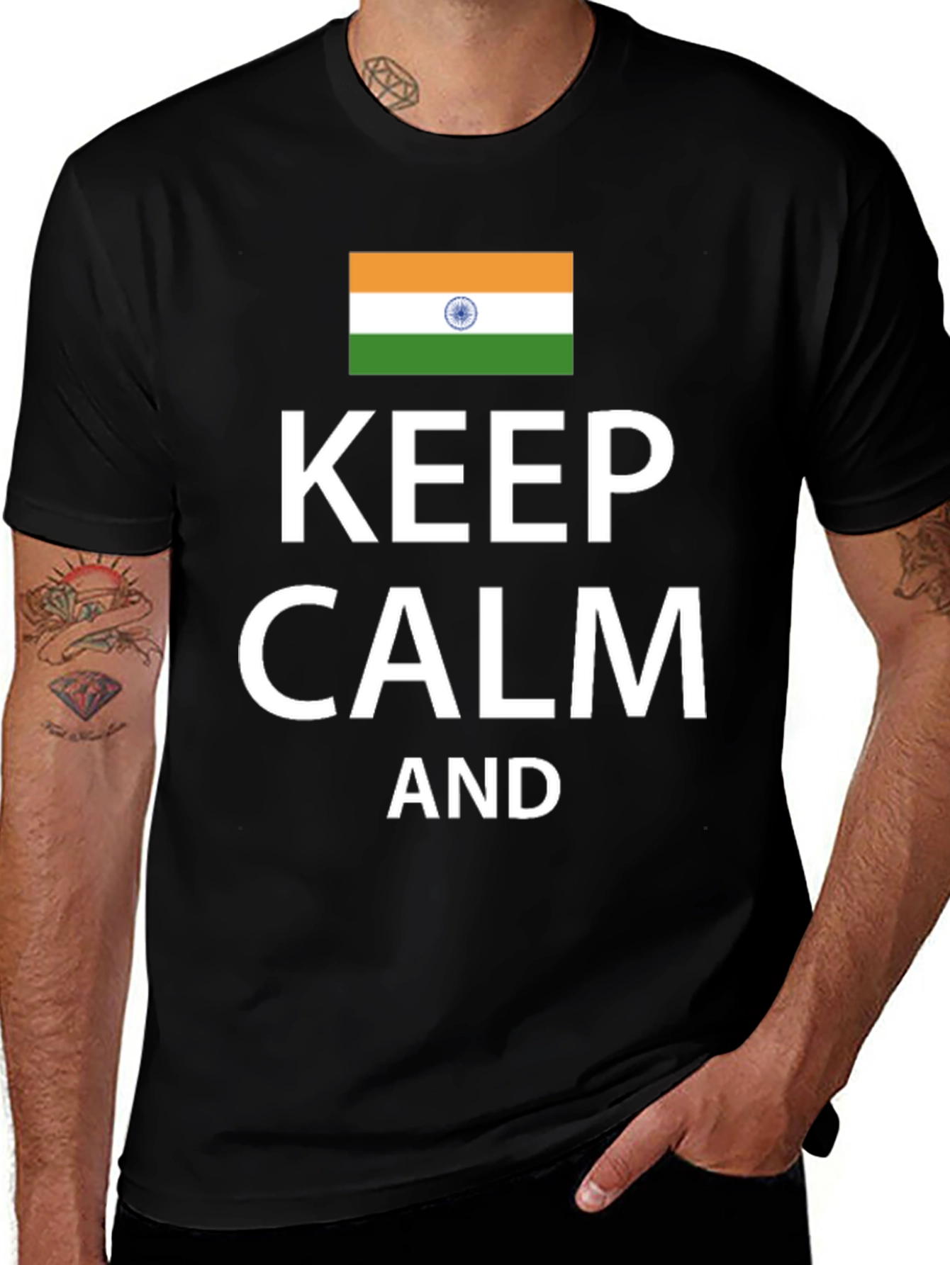 Variant 27 of Keep Calm India Flag T-Shirt