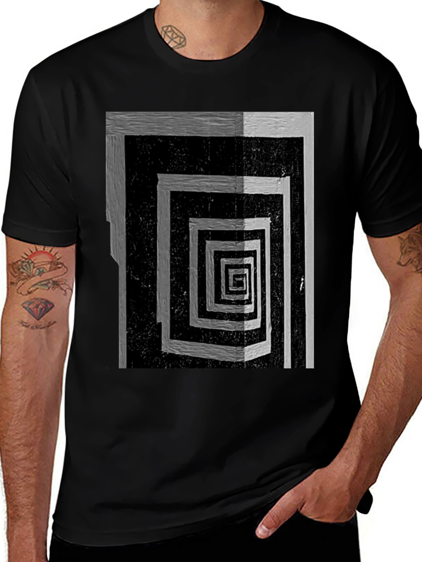 Variant 2 of Abstract Geometric Tunnel Graphic T-Shirt