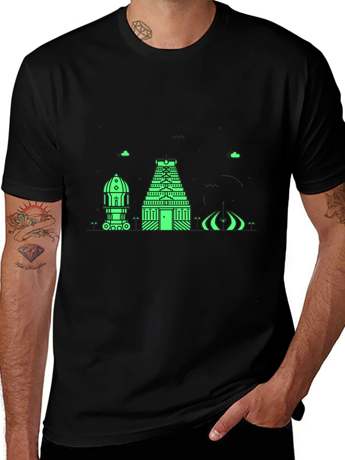 Variant 4 of Architectural Graphic Tee - Modern Black T-Shirt
