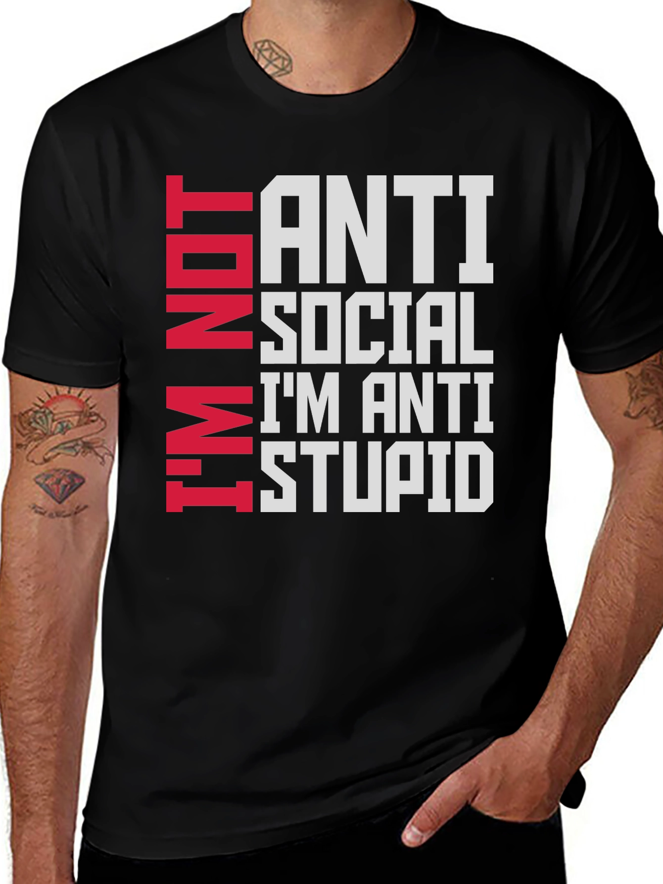 Variant 25 of Anti Social, I'm Anti Stupid T-Shirt