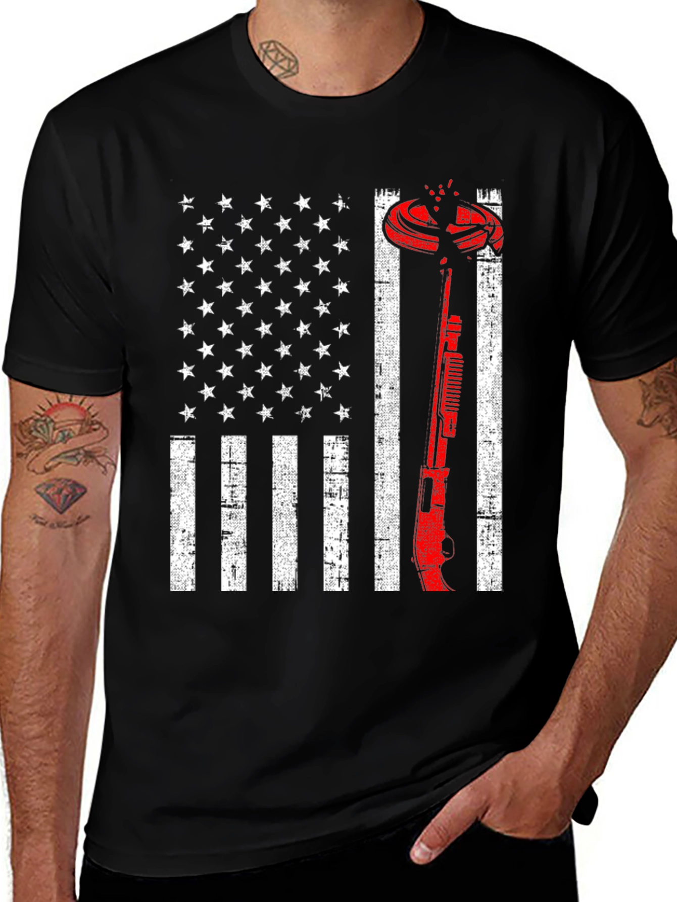 American Flag Skeet Shooting T-Shirt