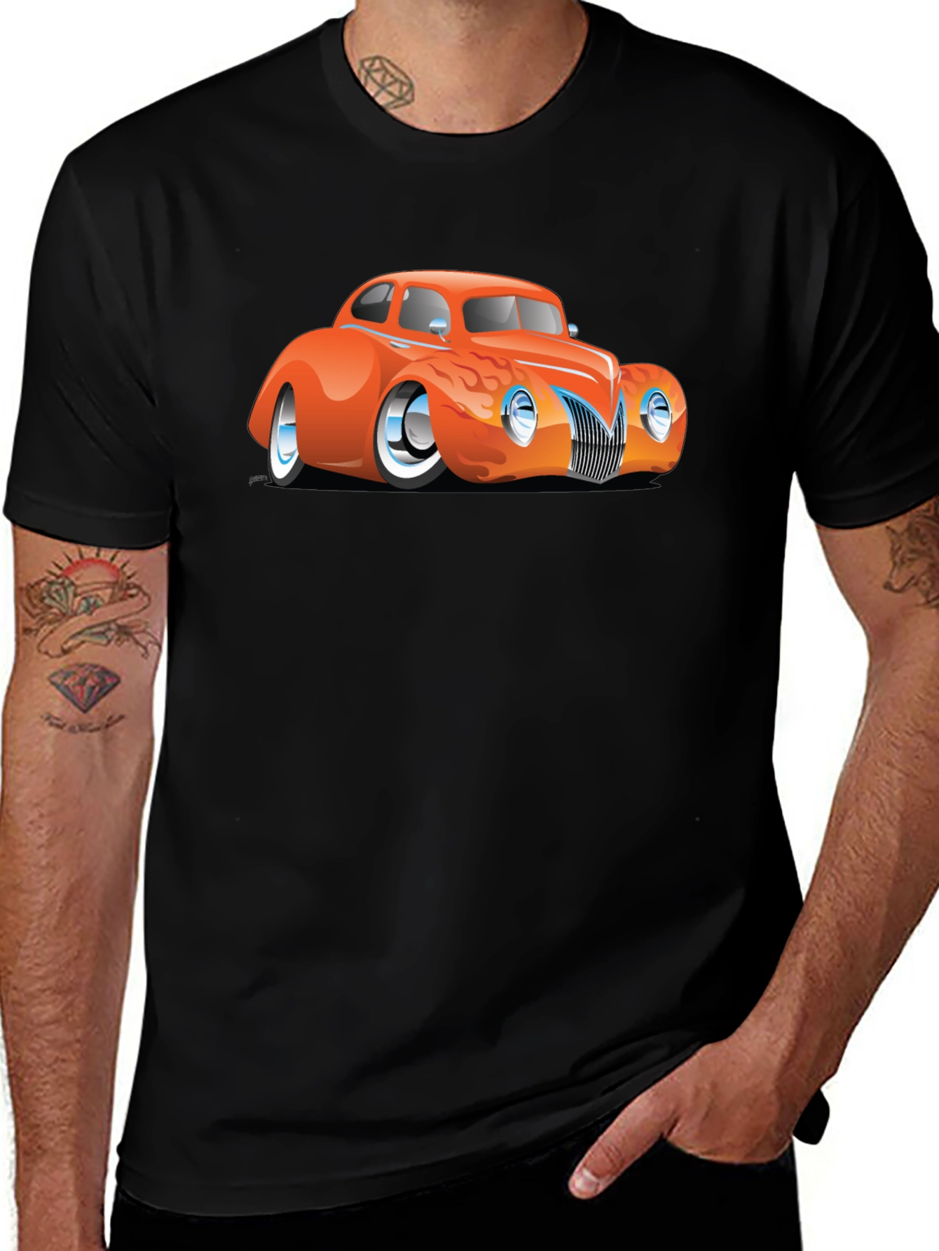 Variant 19 of Retro Hot Rod Graphic Tee - Classic Car Design