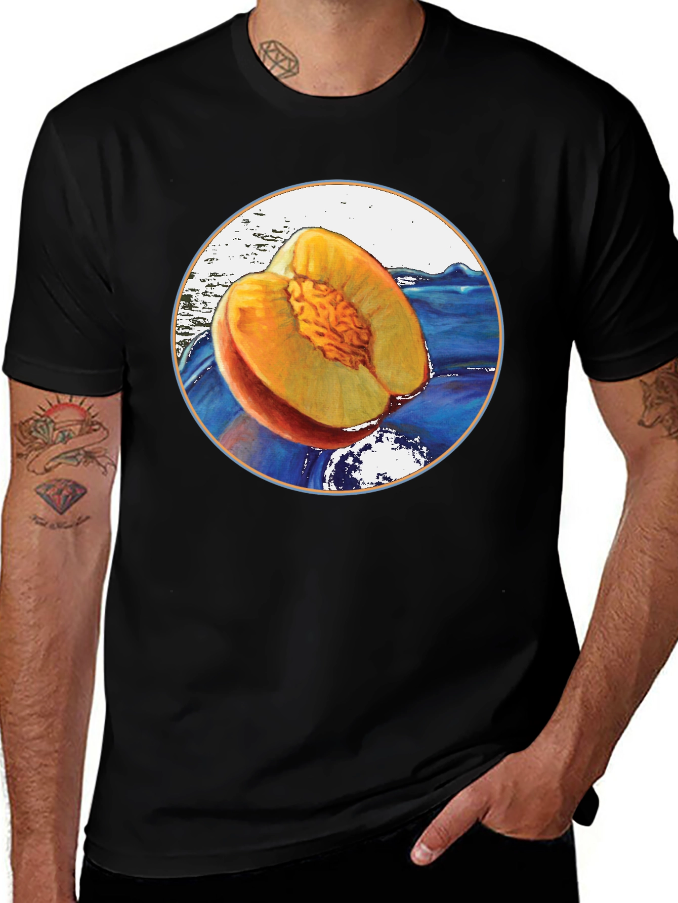 Variant 15 of Peach Fruit Graphic T-Shirt - Unique Design