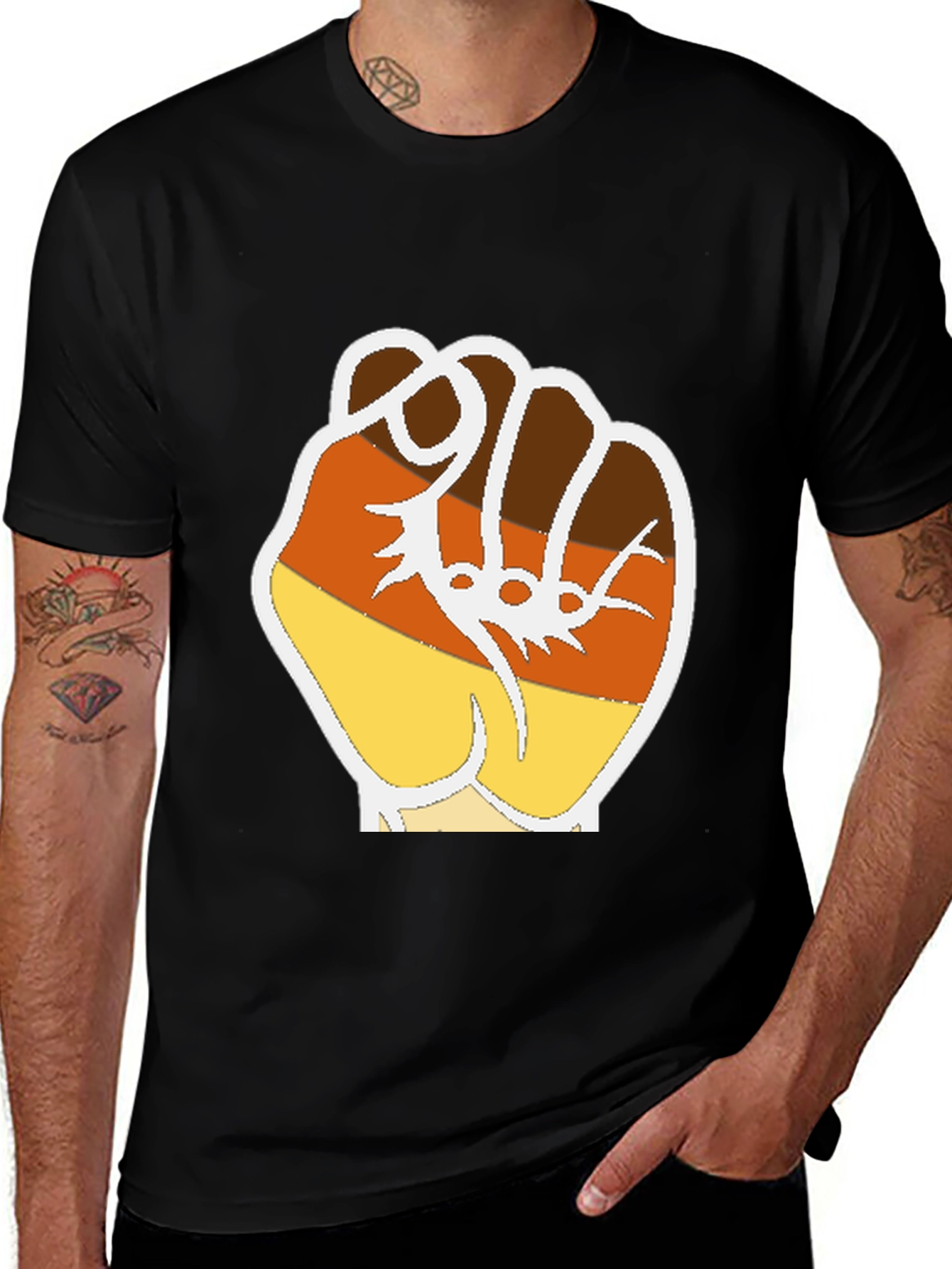 Variant 20 of Raised Fist Graphic T-Shirt - Empowering Design