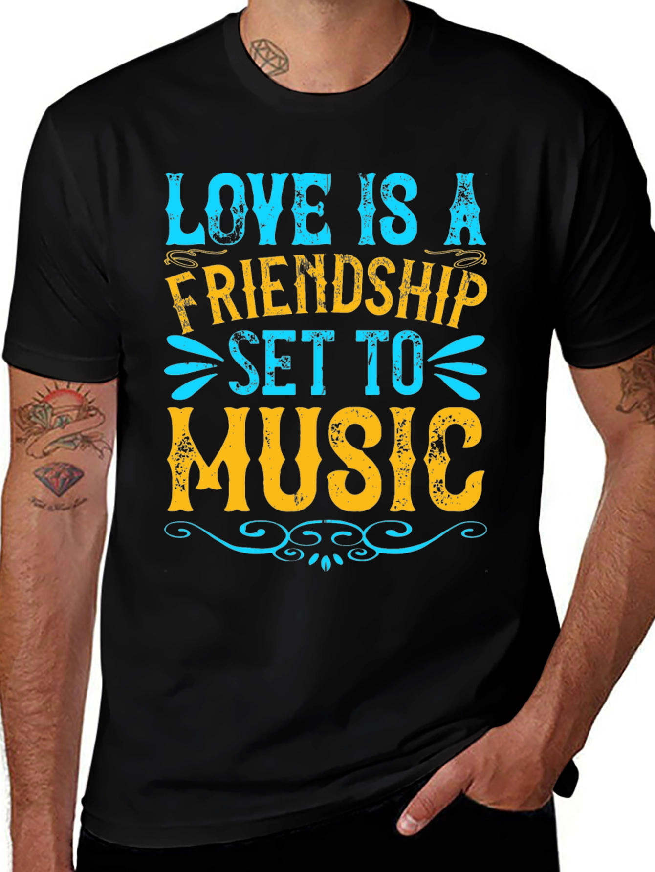 Variant 27 of Love is Music Graphic T-Shirt