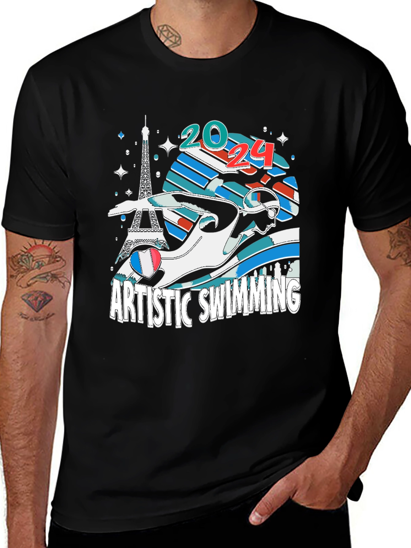 Variant 7 of Artistic Swimming 2024 Paris T-Shirt