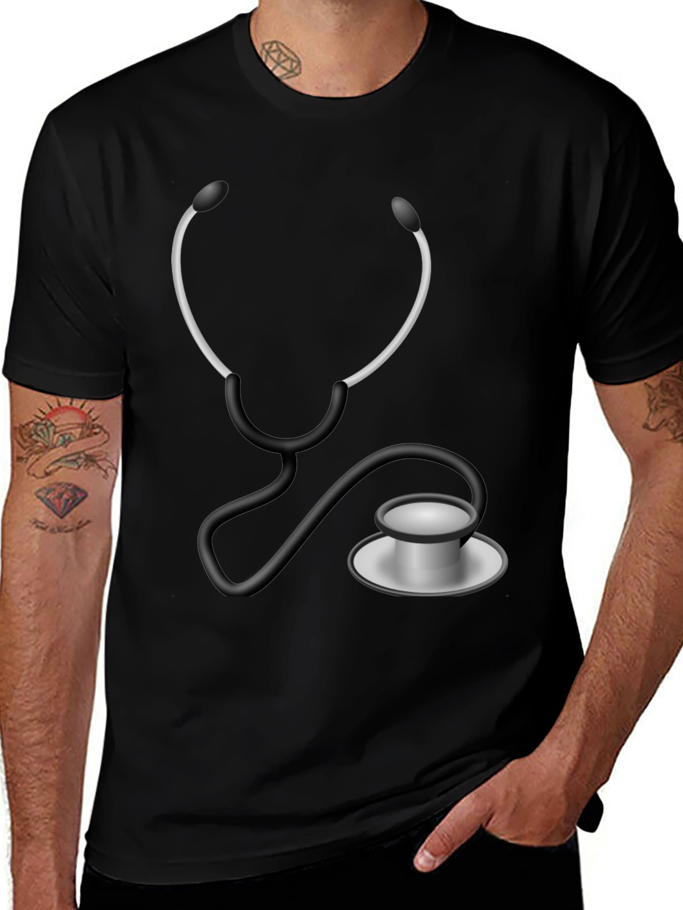 Variant 28 of Stethoscope Graphic T-Shirt - Medical Humor Tee