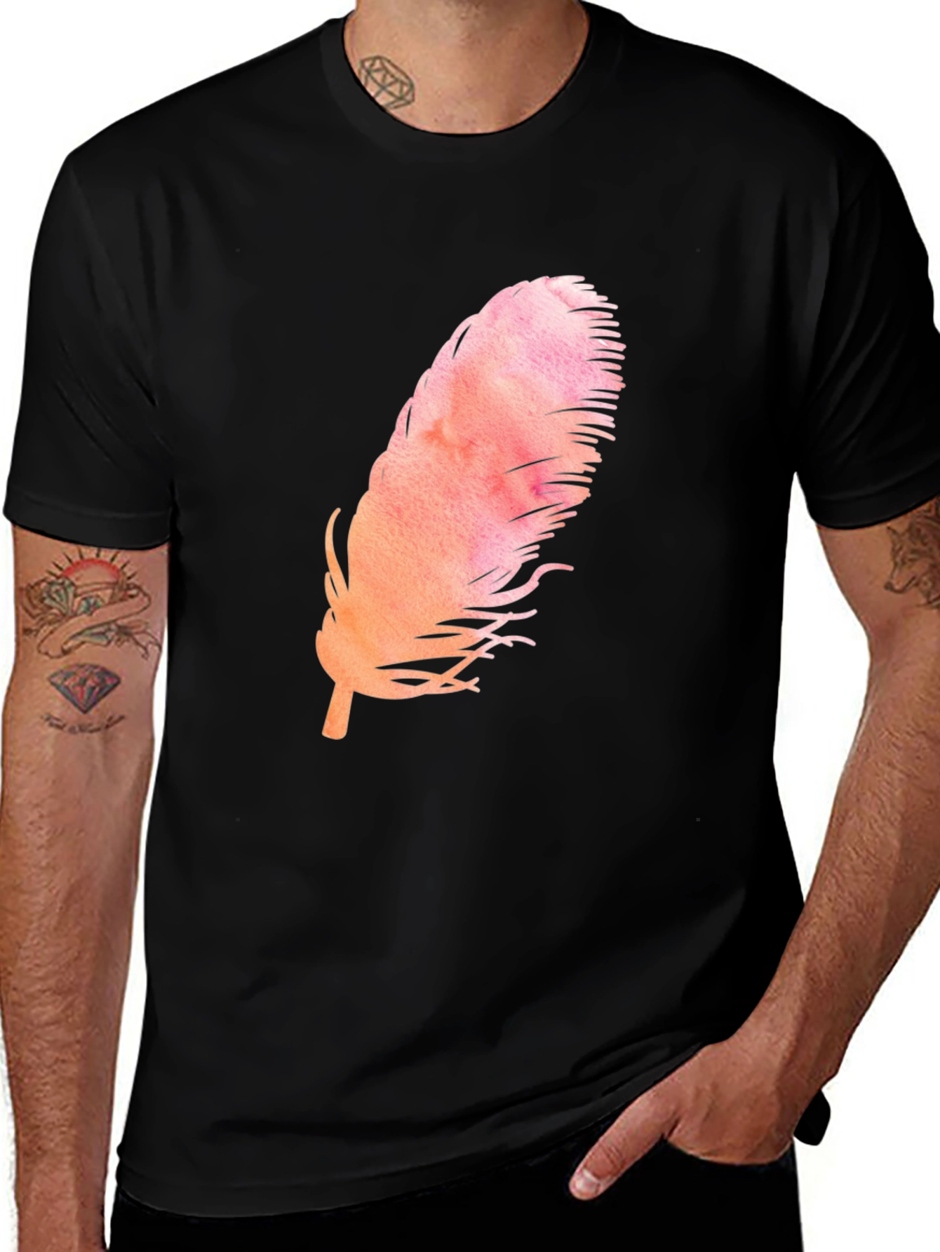 Variant 12 of Feather Graphic T-Shirt - Stylish Casual Wear