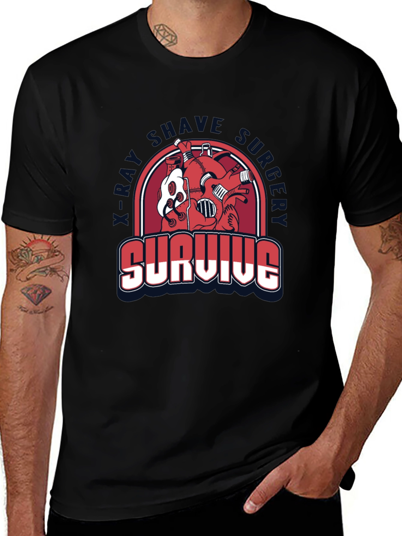 Variant 13 of Survive X-Ray Shave Funny T-Shirt