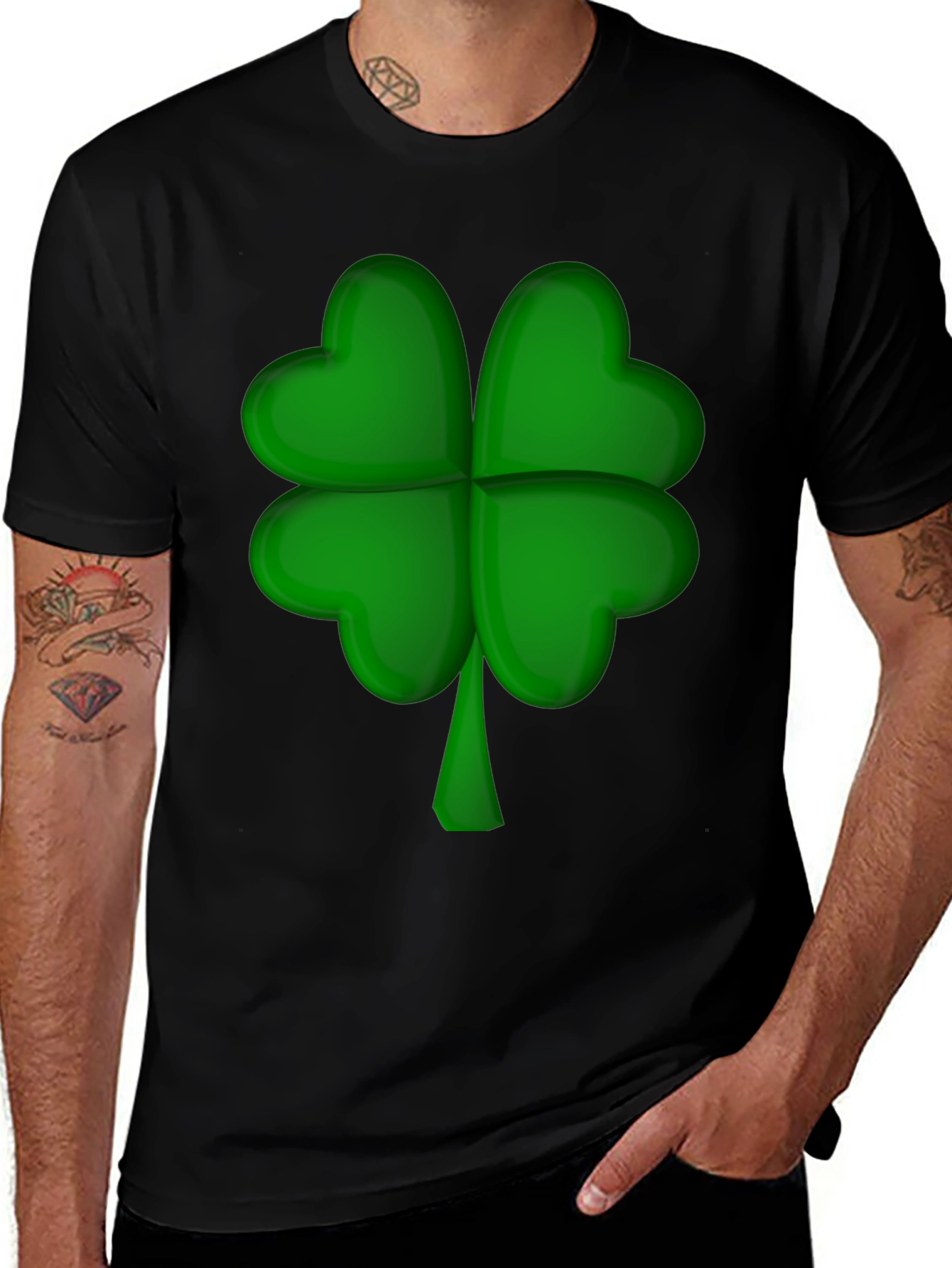 Variant 19 of Lucky Four-Leaf Clover Graphic T-Shirt