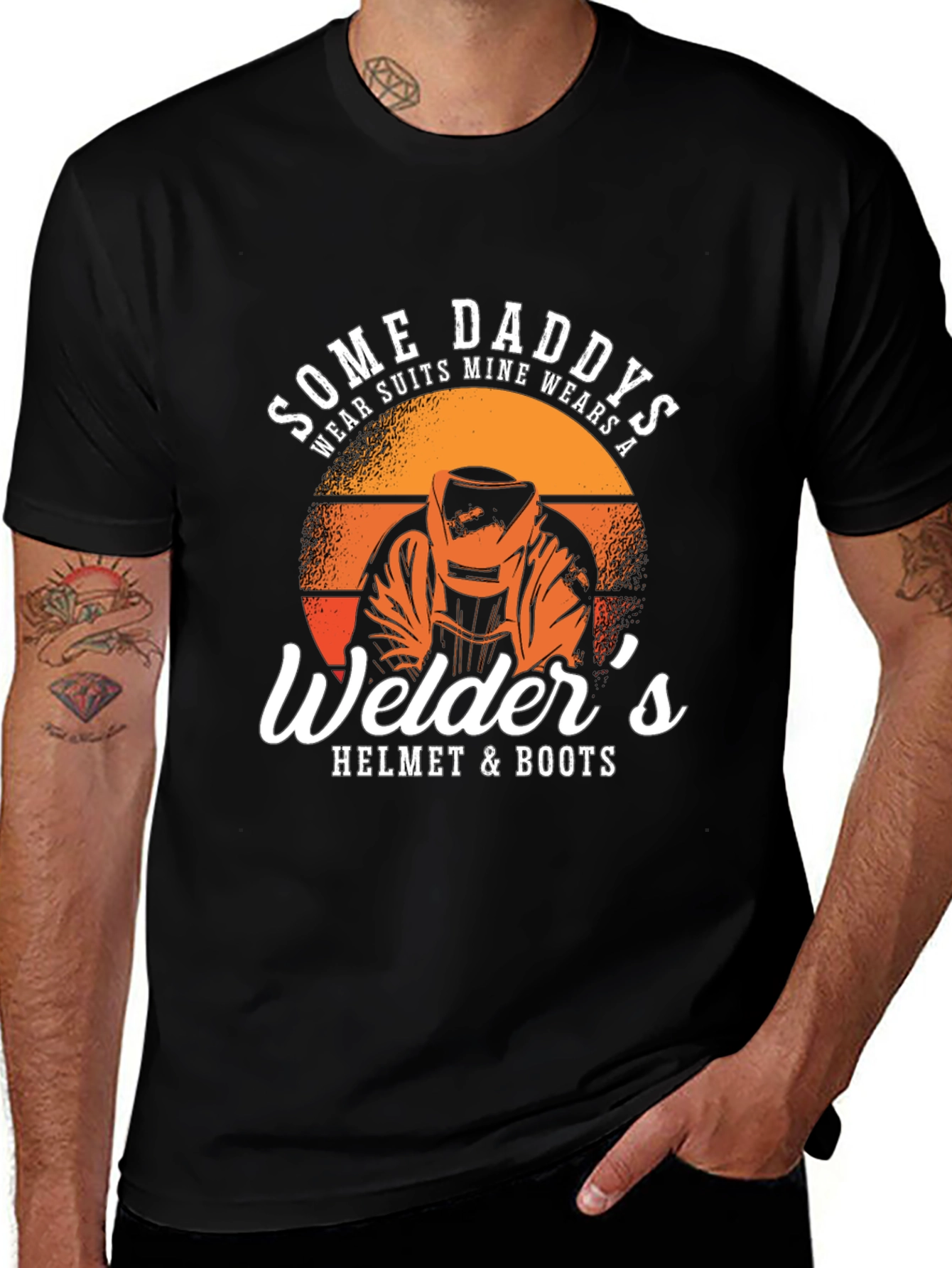 Variant 29 of Welder's Daddy T-Shirt - Protective Gear Dad Tee