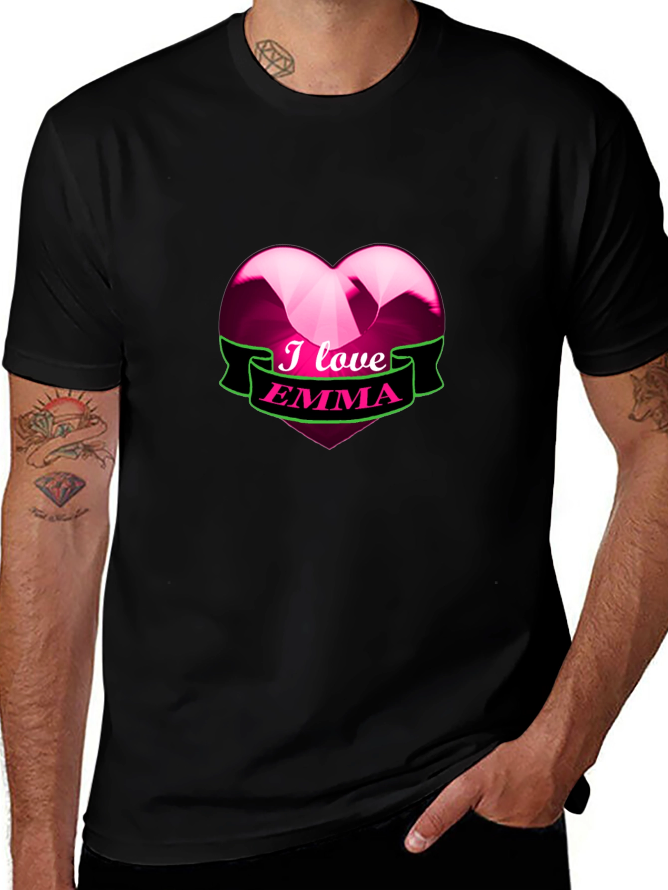 Variant 21 of I Love Emma Graphic Tee - Heart Design, Casual Wear