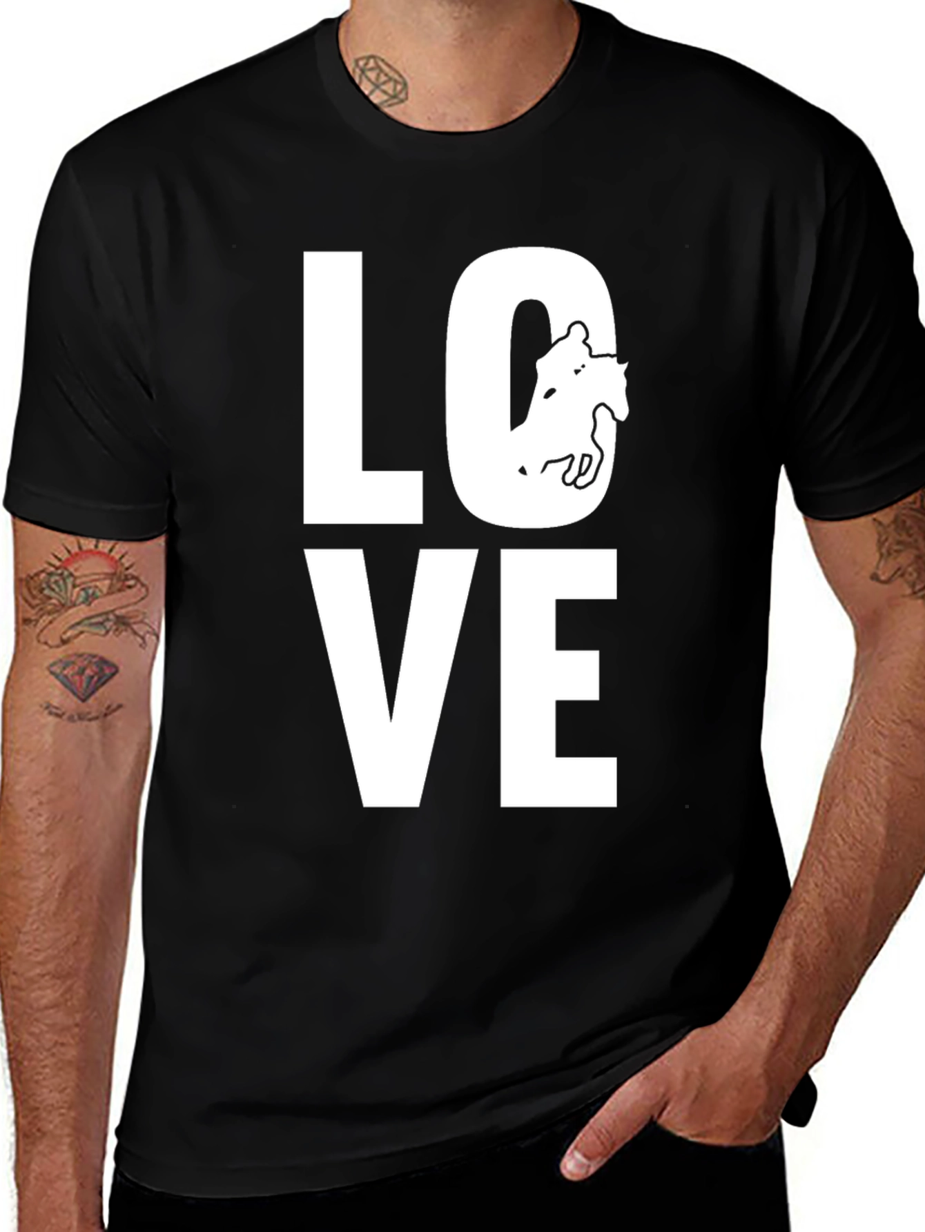 Variant 20 of Love Horse Riding Black Graphic Tee