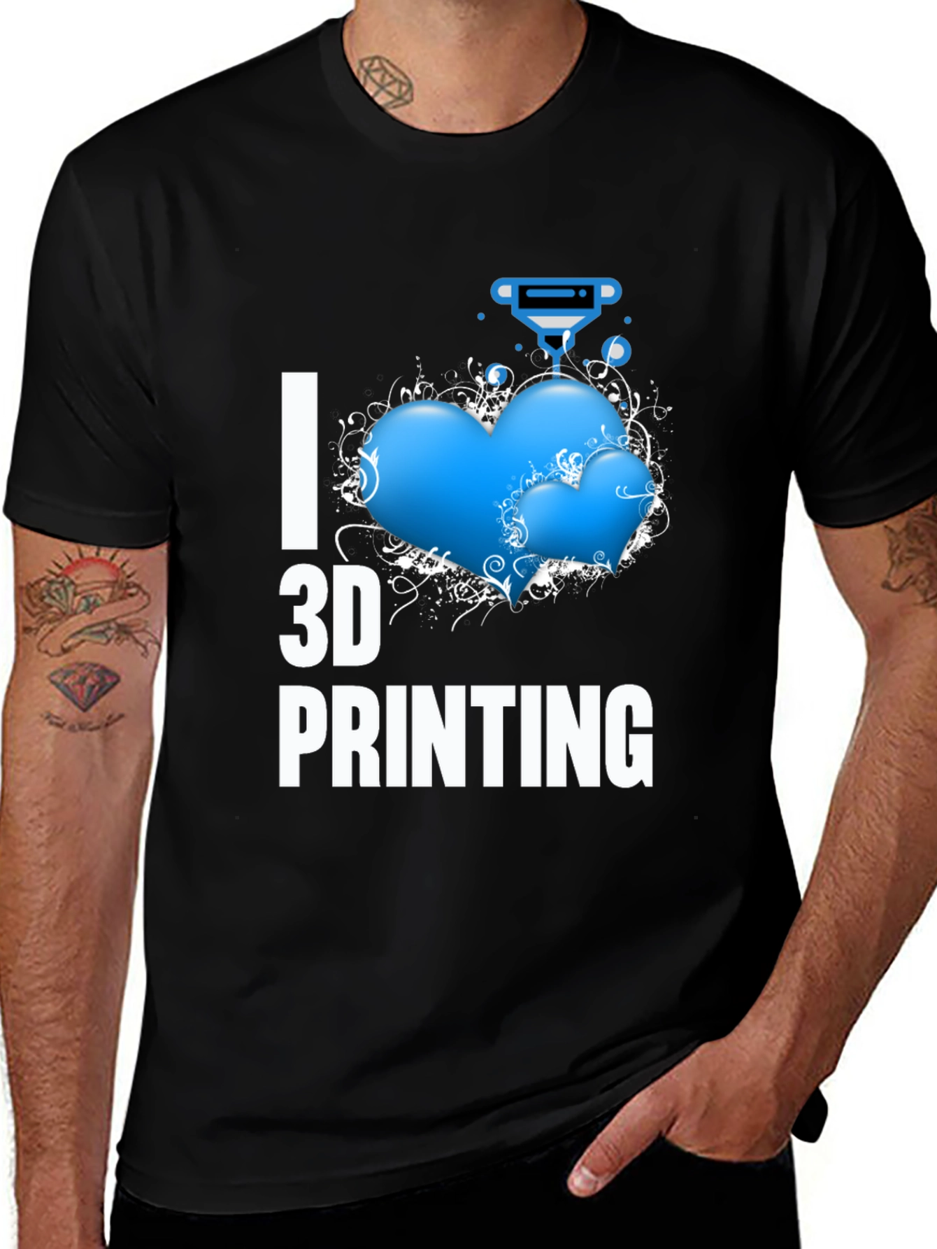 I Love 3D Printing Black T-Shirt