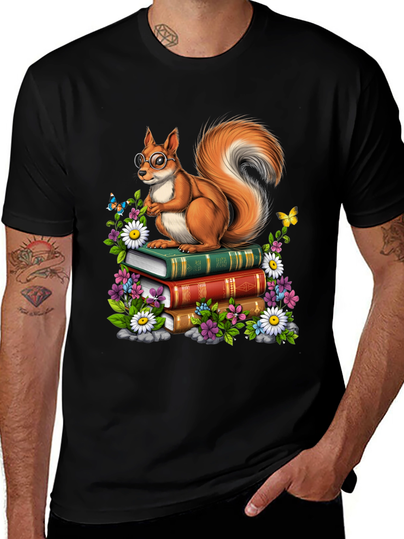 Variant 6 of Whimsical Squirrel Reader T-Shirt