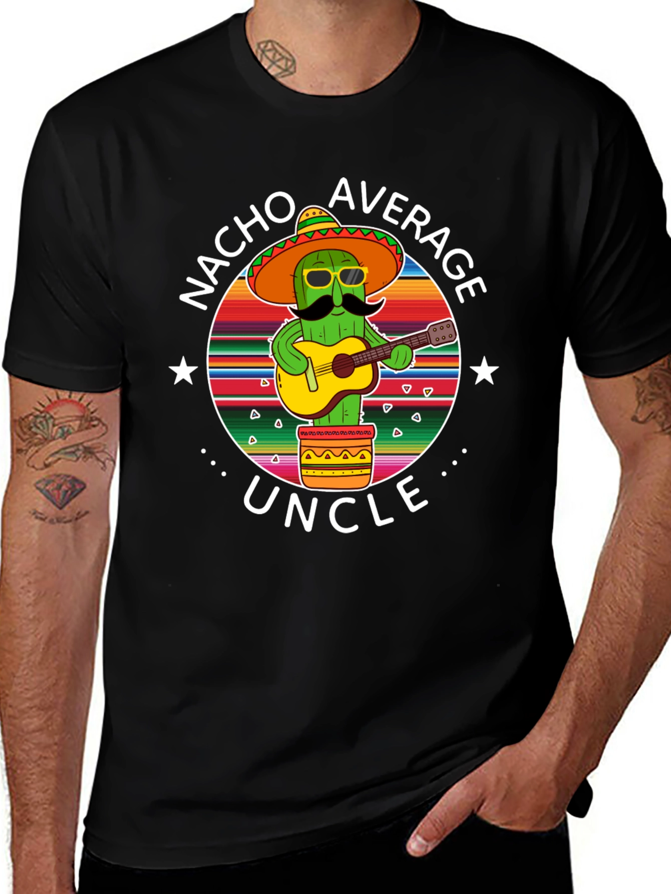 Nacho Average Uncle Cactus Graphic T-Shirt