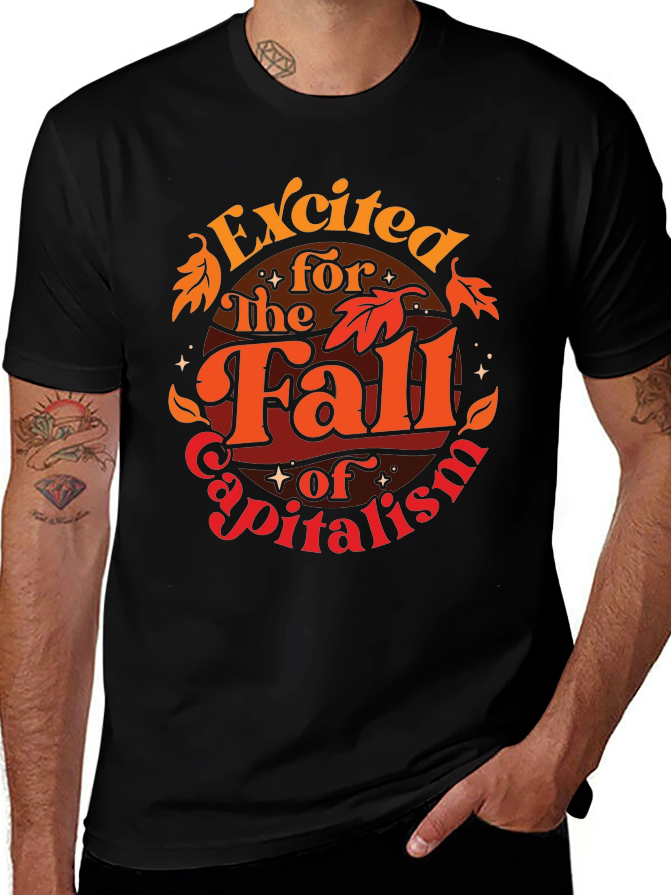 Variant 4 of Excited for the Fall of Capitalism Graphic T-Shirt
