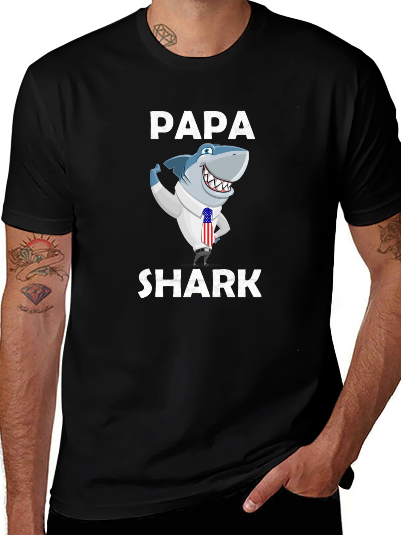Papa Shark Graphic Tee - Novelty Shirt