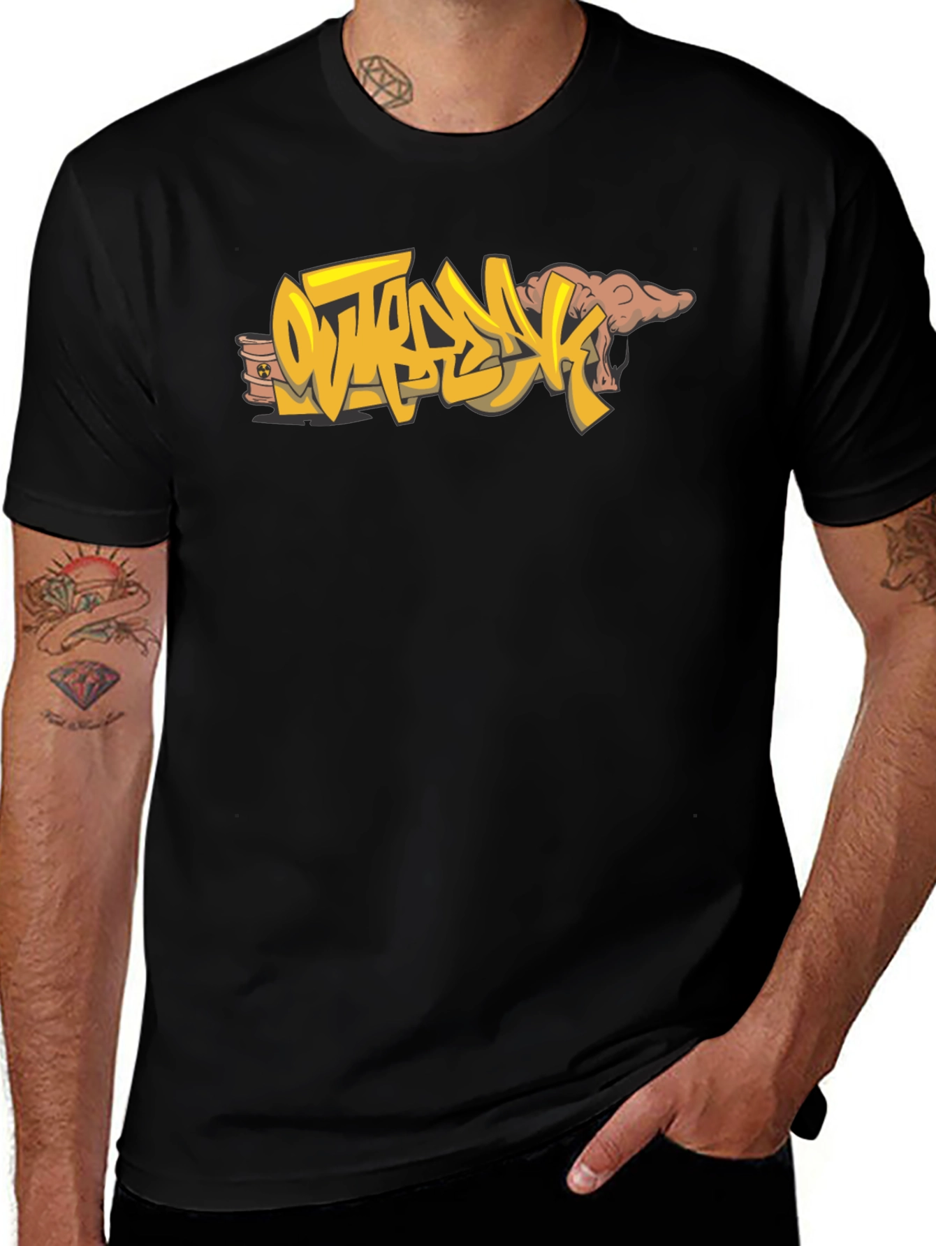 Outbreak Graphic Tee - Bold Style, Black Cotton T-Shirt