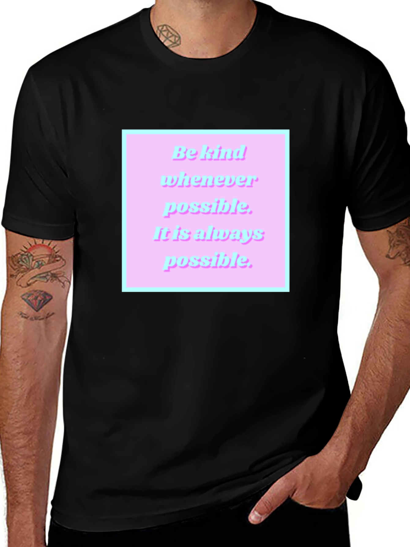 Variant 11 of Kindness Quote T-Shirt - Black