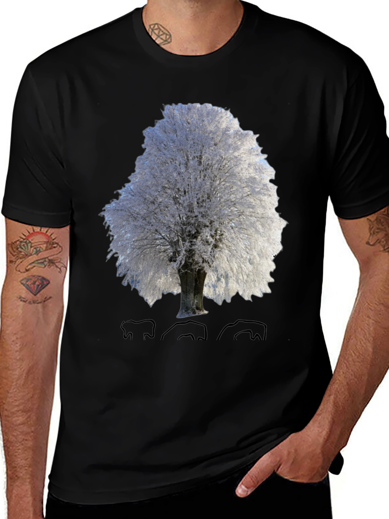 Variant 19 of Winter Tree Graphic Tee - Unisex Black T-Shirt
