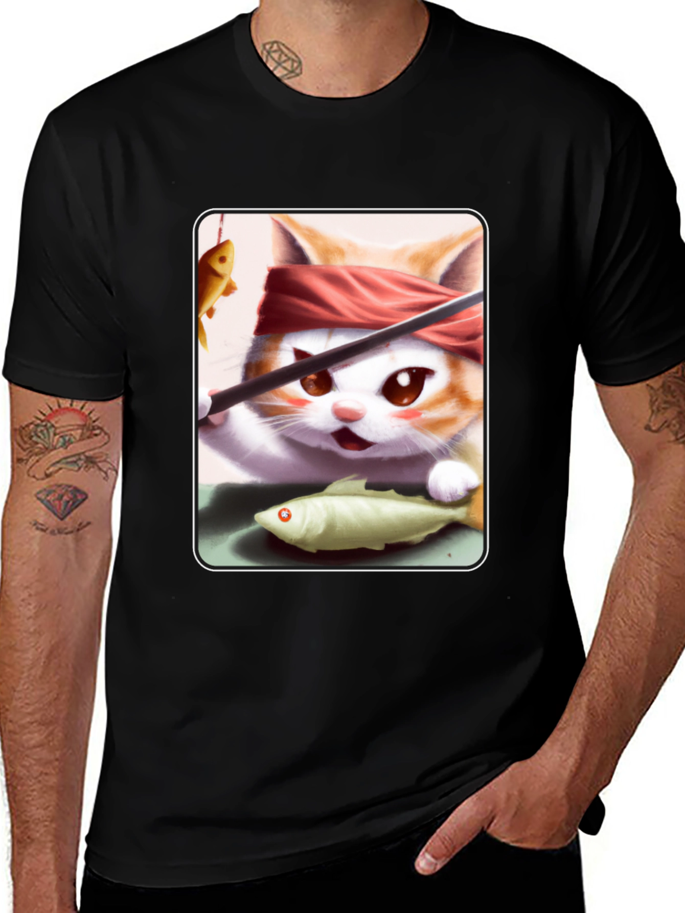 Variant 14 of Sushi Cat T-Shirt - Chef Kitten Tee