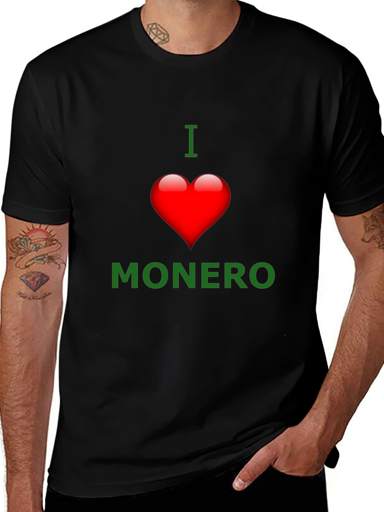 I Love Monero Black T-Shirt Crypto Currency Tee
