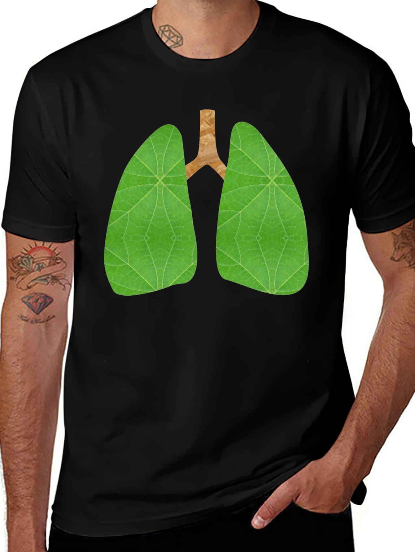 Variant 29 of Leaf Lungs Graphic T-Shirt - Breathe Easy!