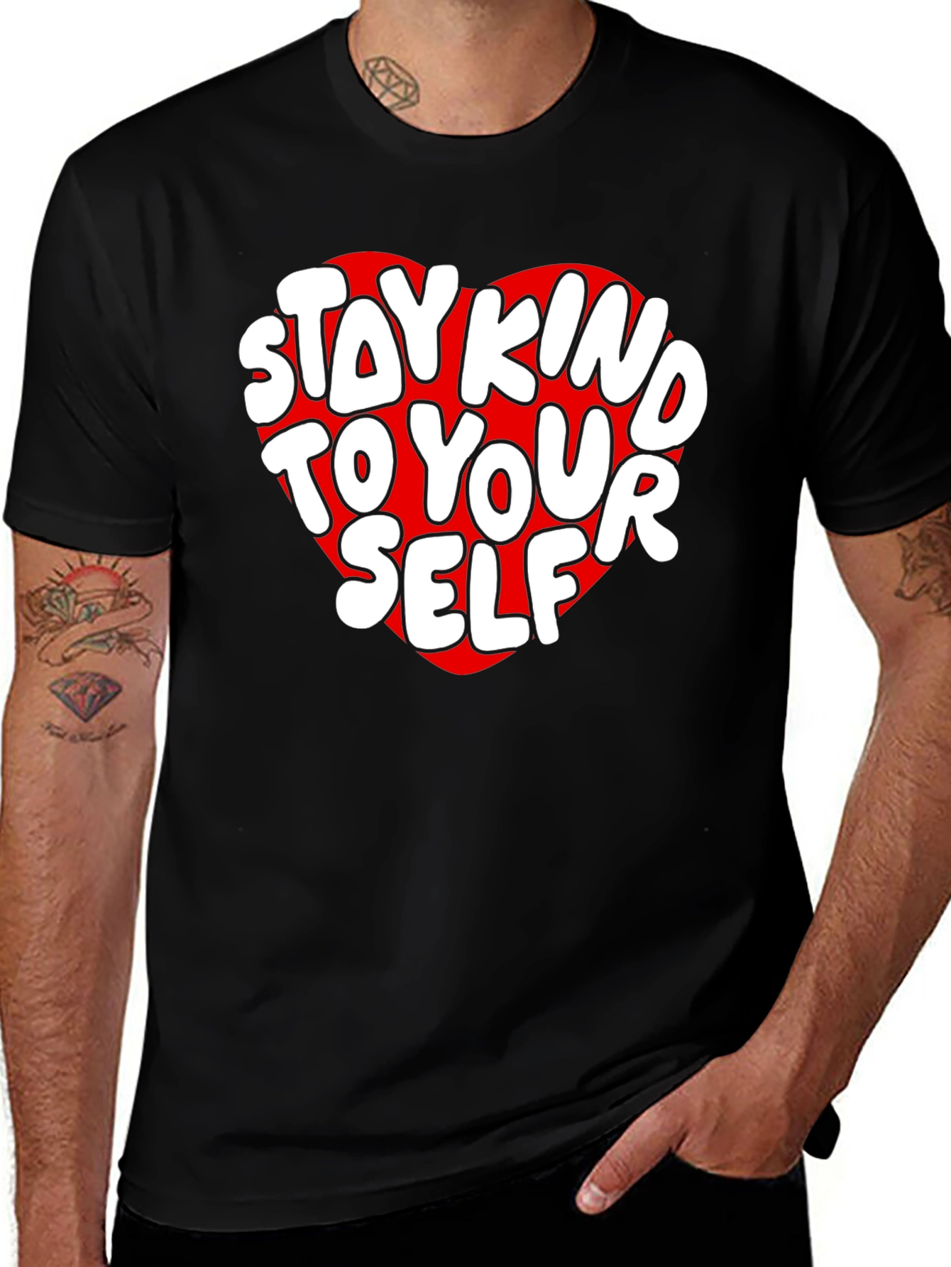 Variant 17 of Stay Kind to Yourself Graphic Tee - Black