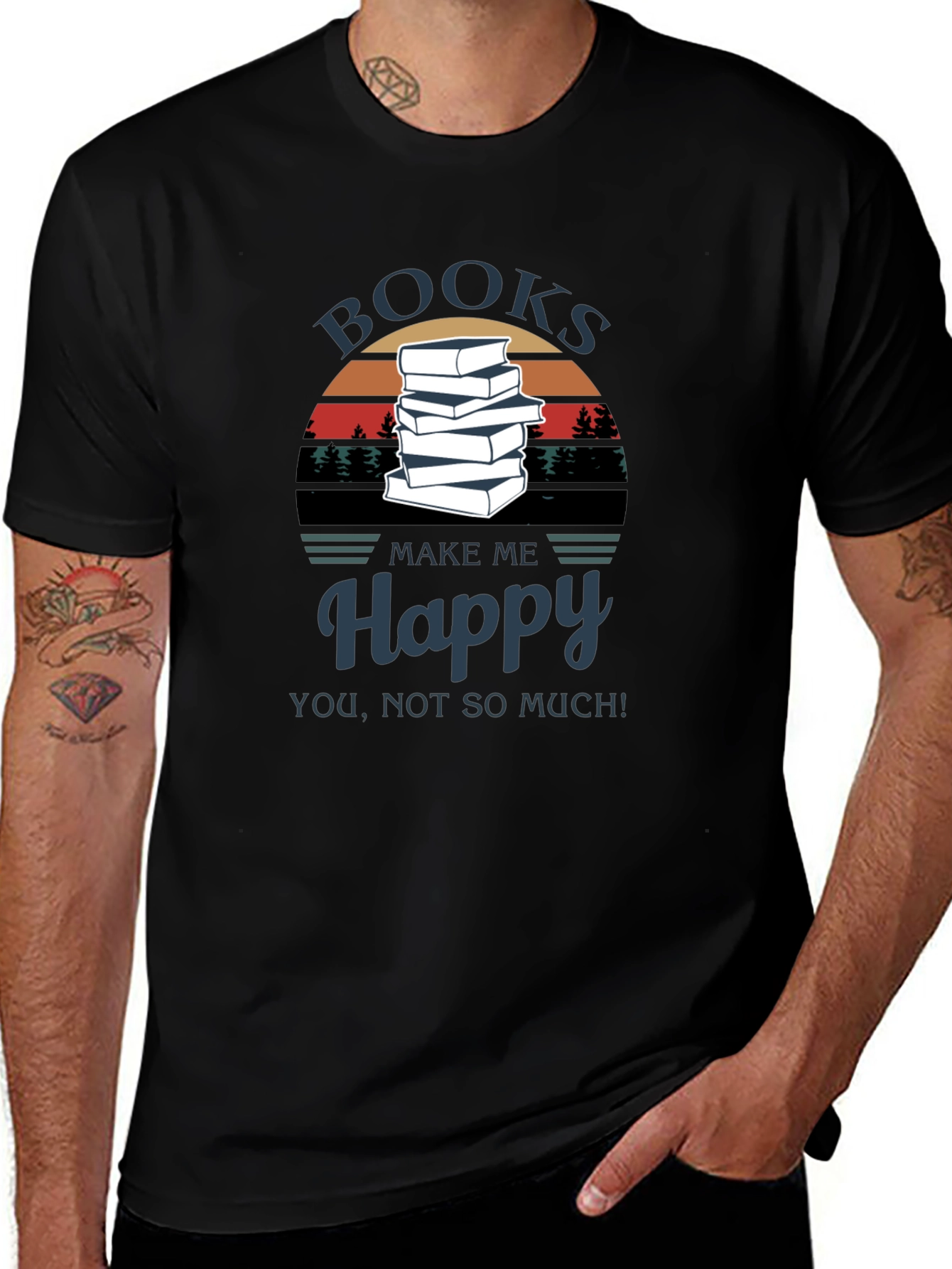Books Make Me Happy T-Shirt - Reader's Tee