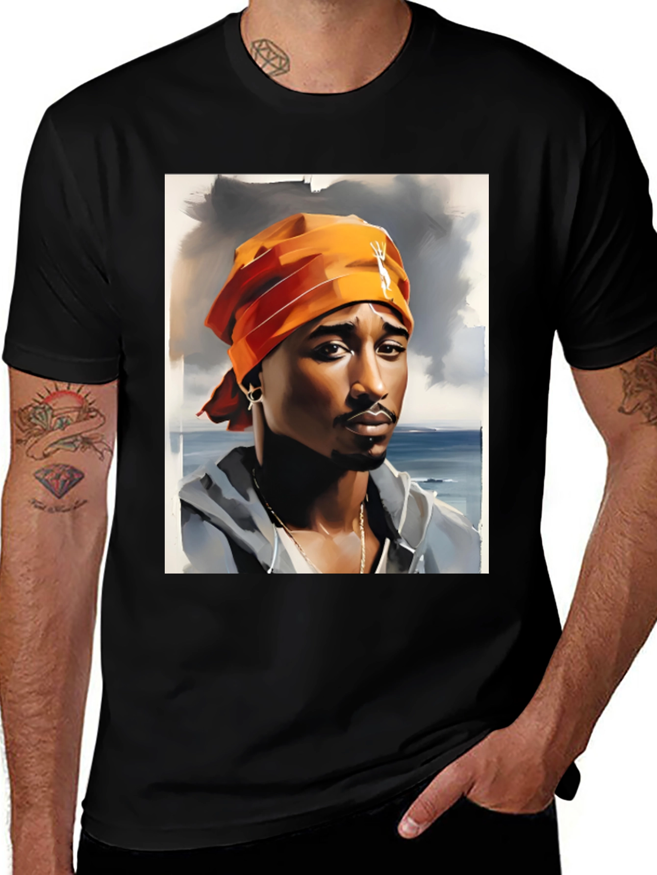 Tupac Graphic Print T-Shirt - Classic Hip Hop Style