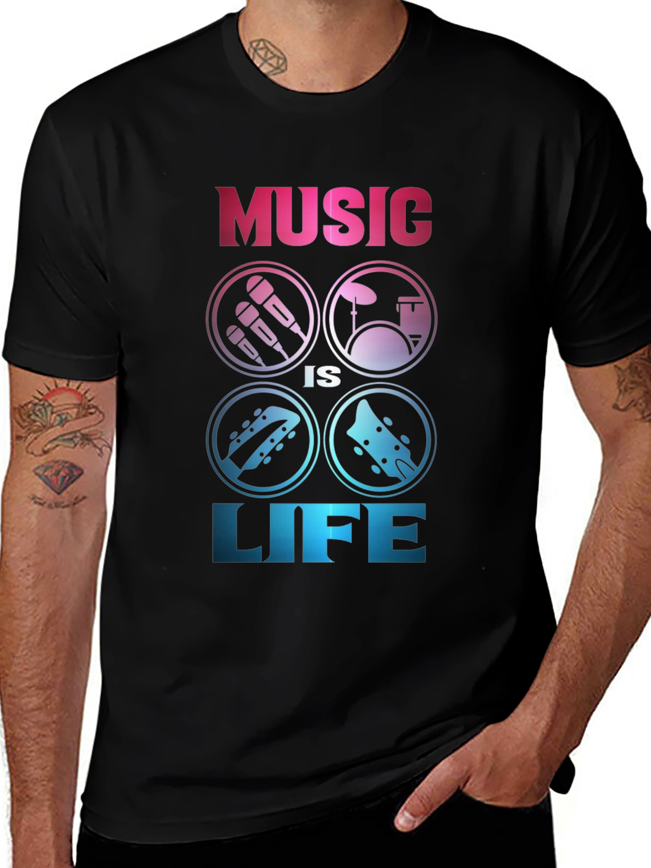 Variant 10 of Music is Life Graphic Tee