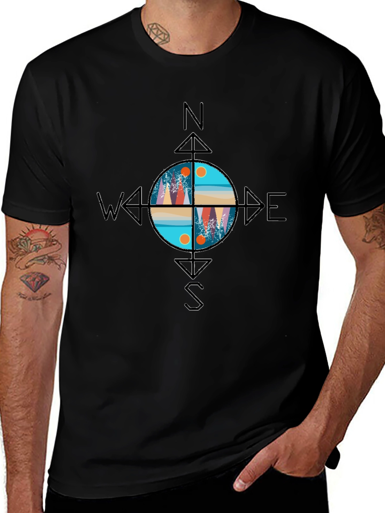 Variant 19 of Compass Graphic T-Shirt - Adventure Awaits!
