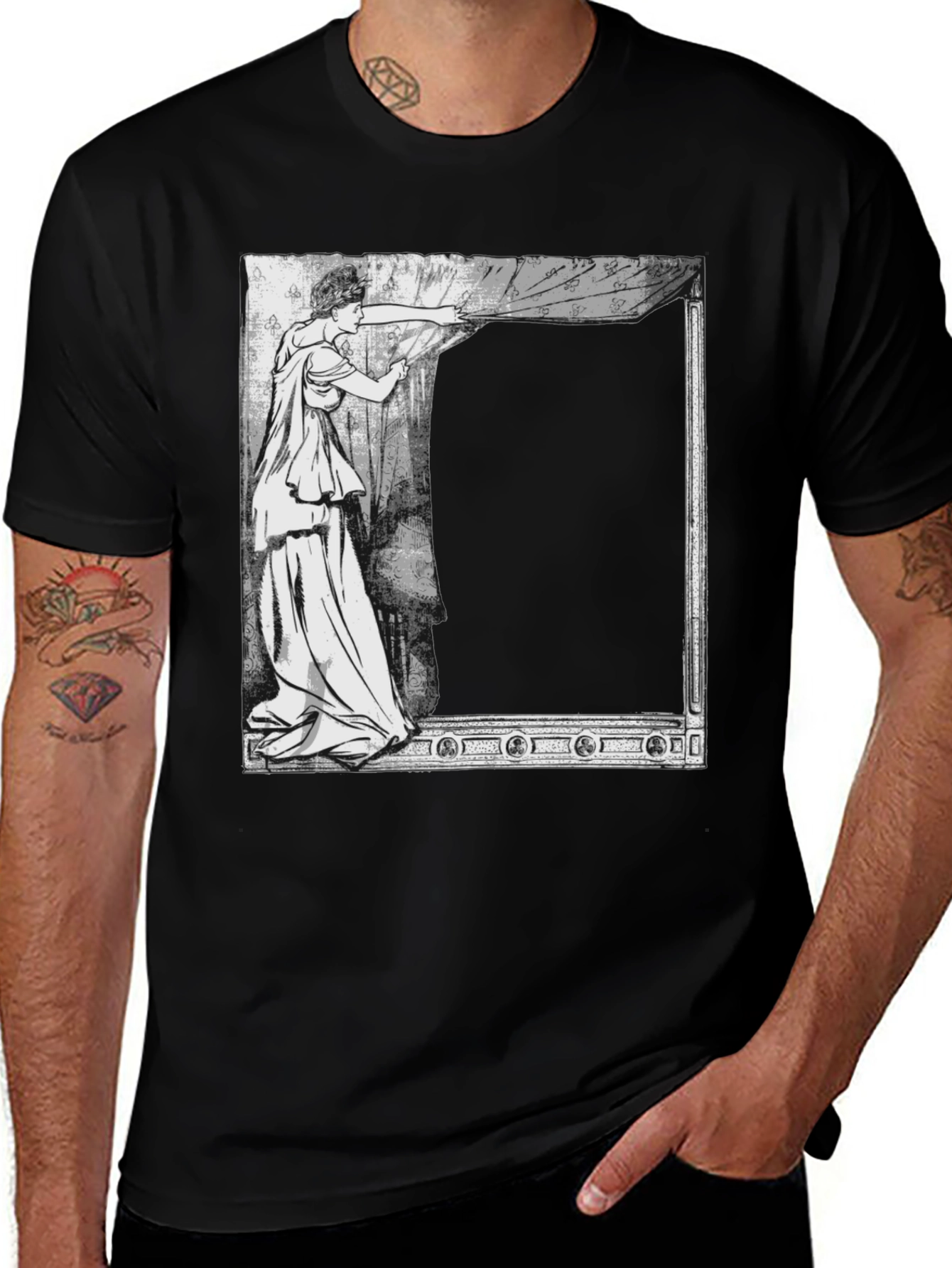 Variant 12 of Vintage Art Print Black Tee