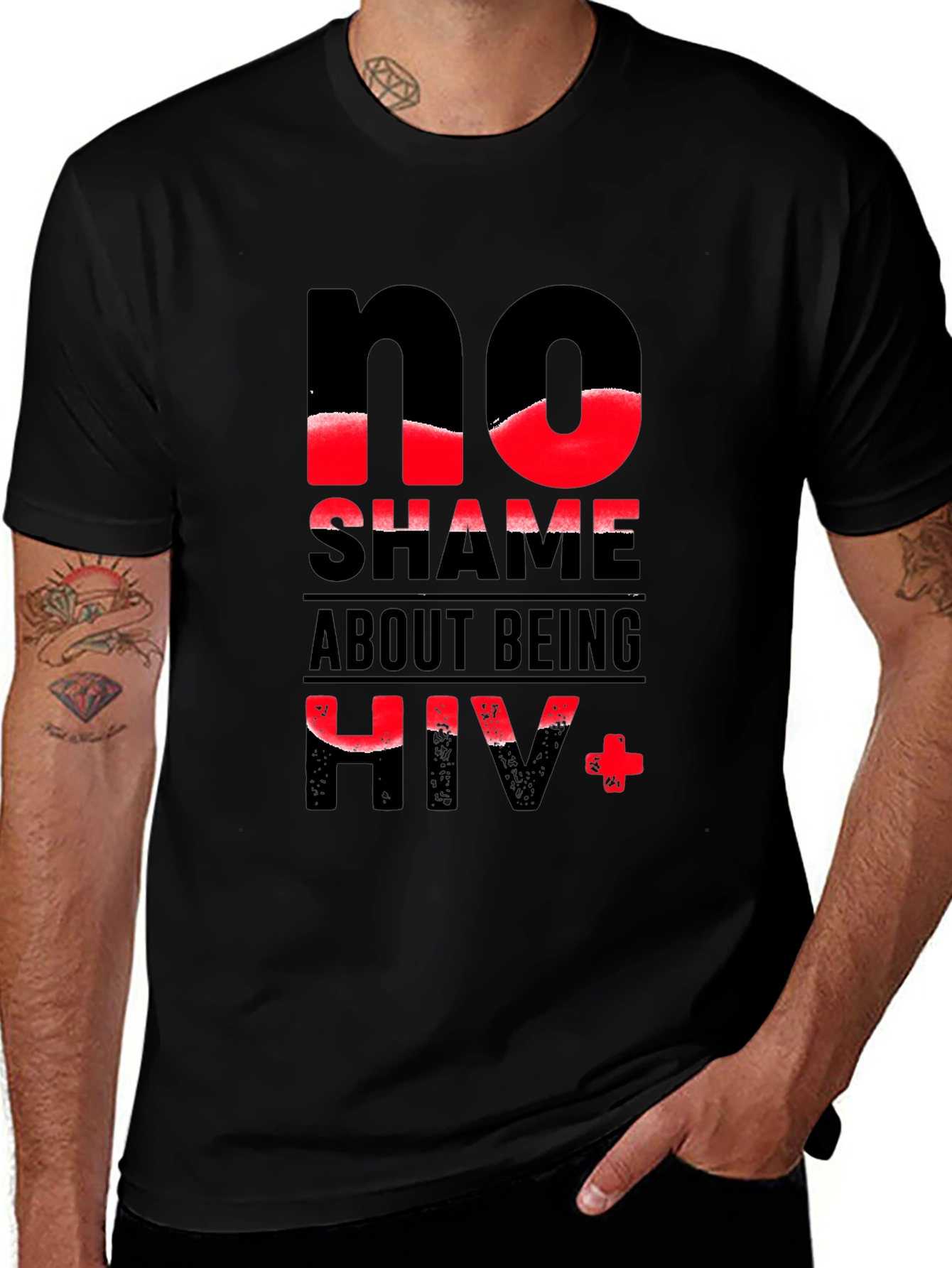 No Shame HIV Positive Black T-Shirt