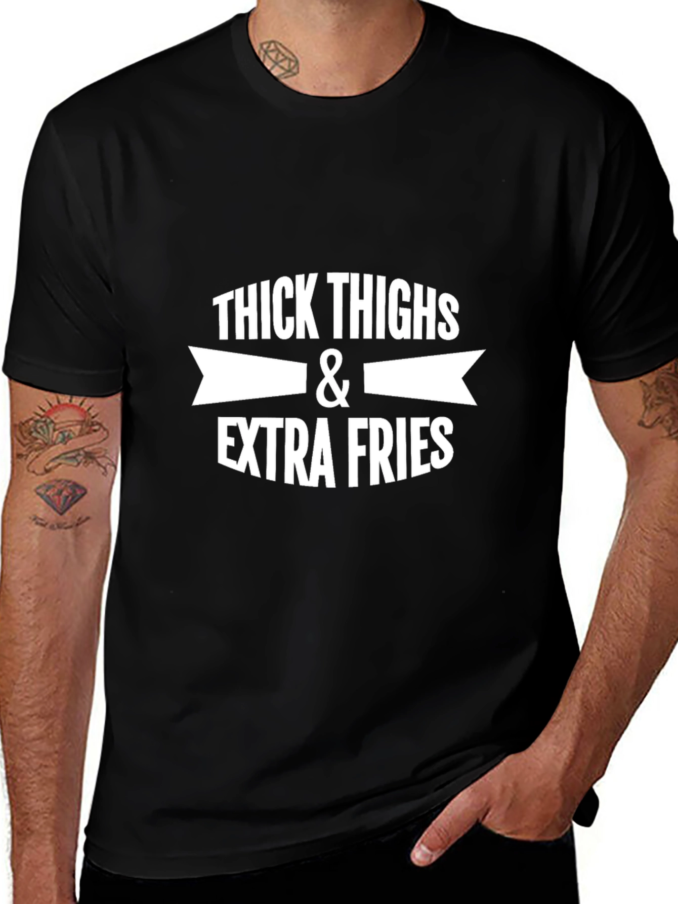 Variant 26 of Thick Thighs & Extra Fries Graphic Tee