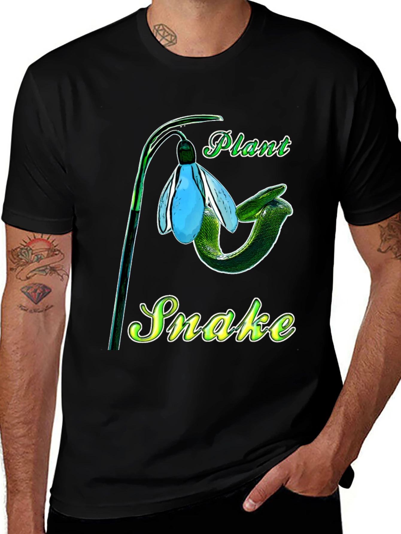 Variant 15 of Plant Snake Graphic Tee - Unique Animal Humor T-Shirt