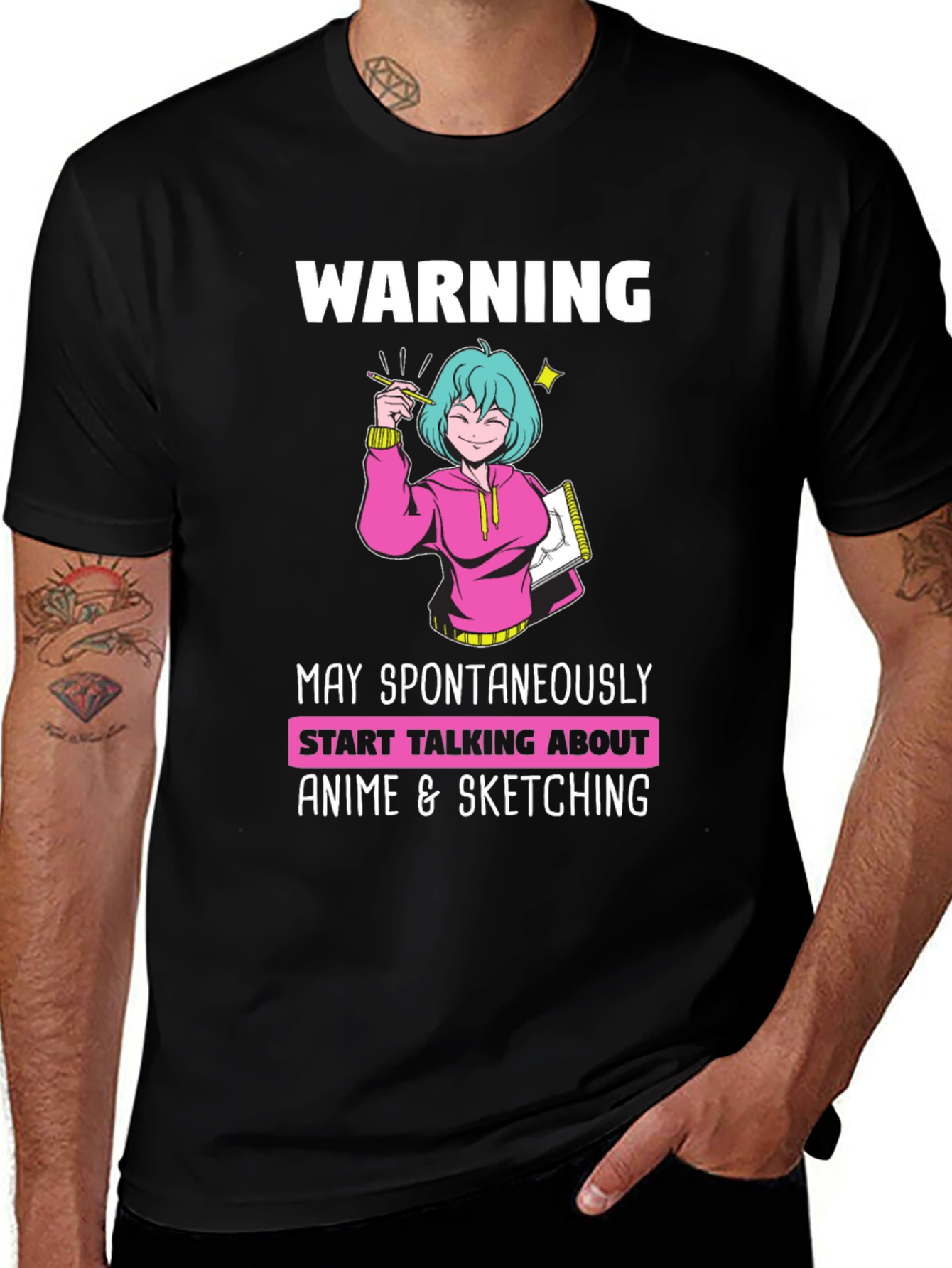 Variant 5 of Anime & Sketching Warning T-Shirt