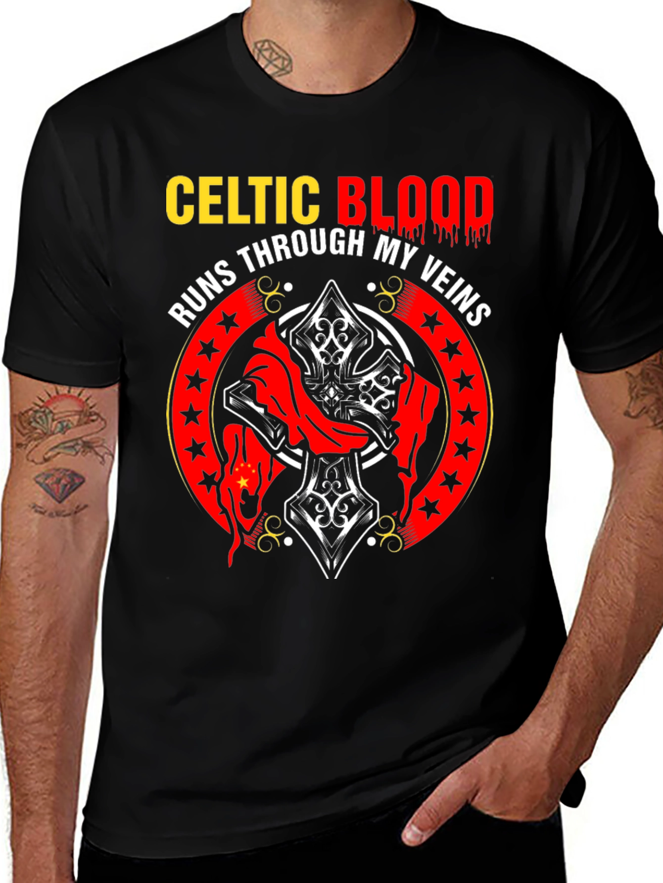 Celtic Blood T-Shirt - Runs Through My Veins Graphic Tee