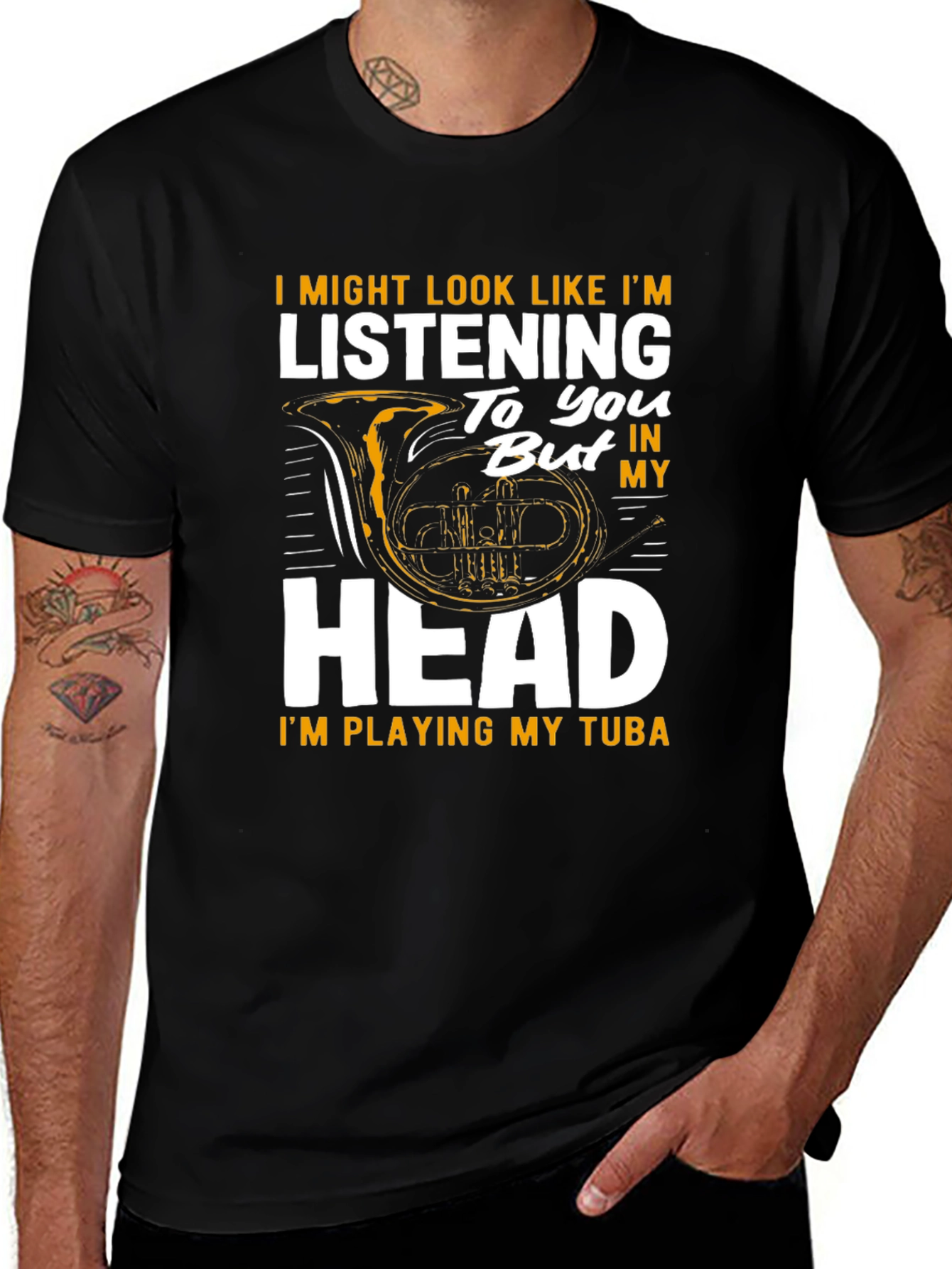 Variant 2 of Funny Tuba Player T-Shirt Musician Band Head Gift