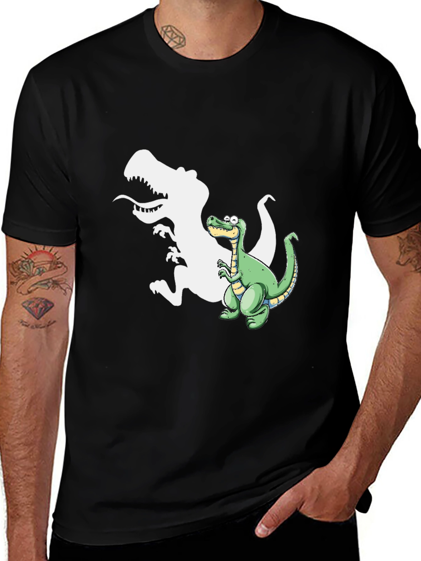 Variant 18 of Dinosaur Shadow T-Shirt - Fun Graphic Tee