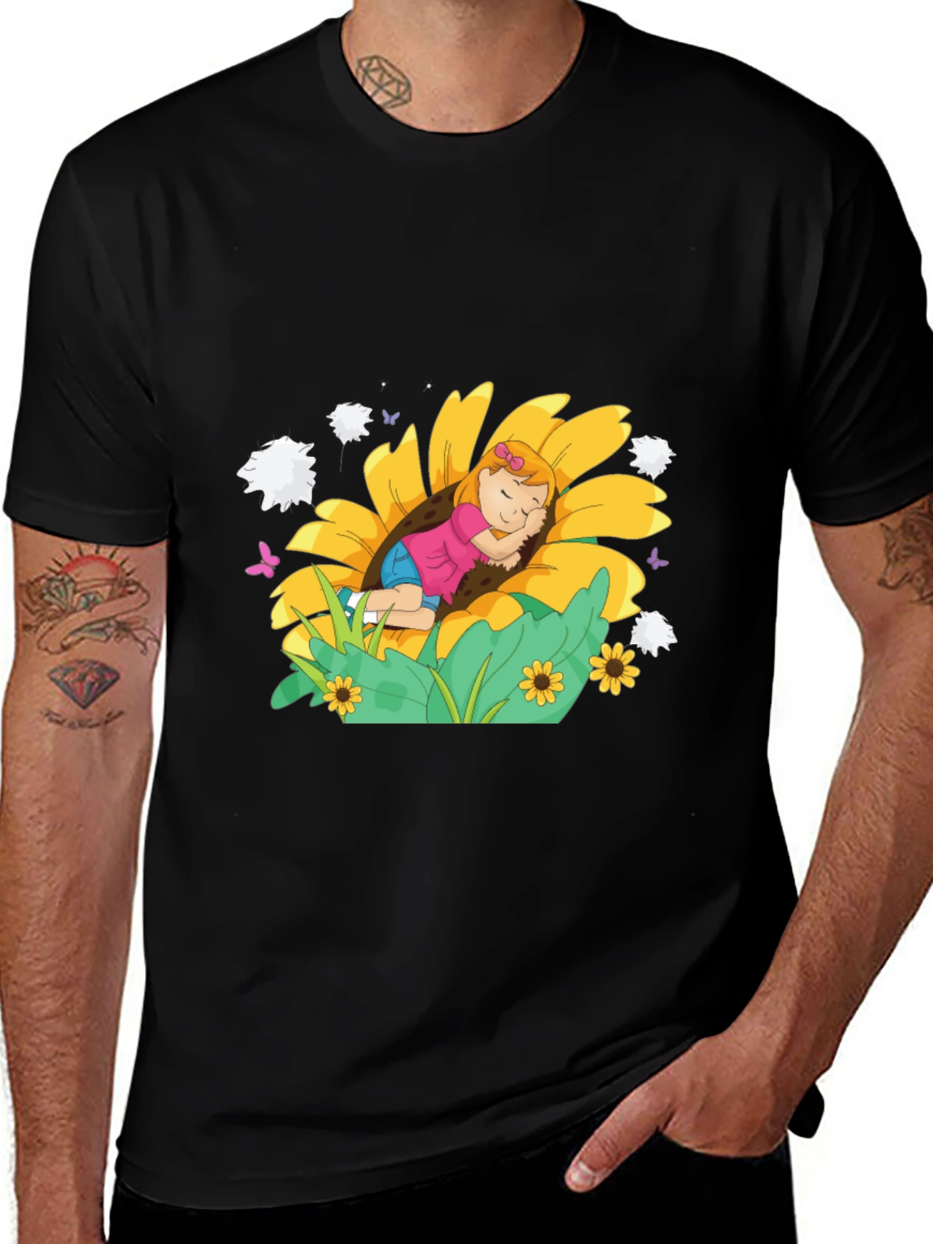 Variant 4 of Sunflower Dreamer Black Tee